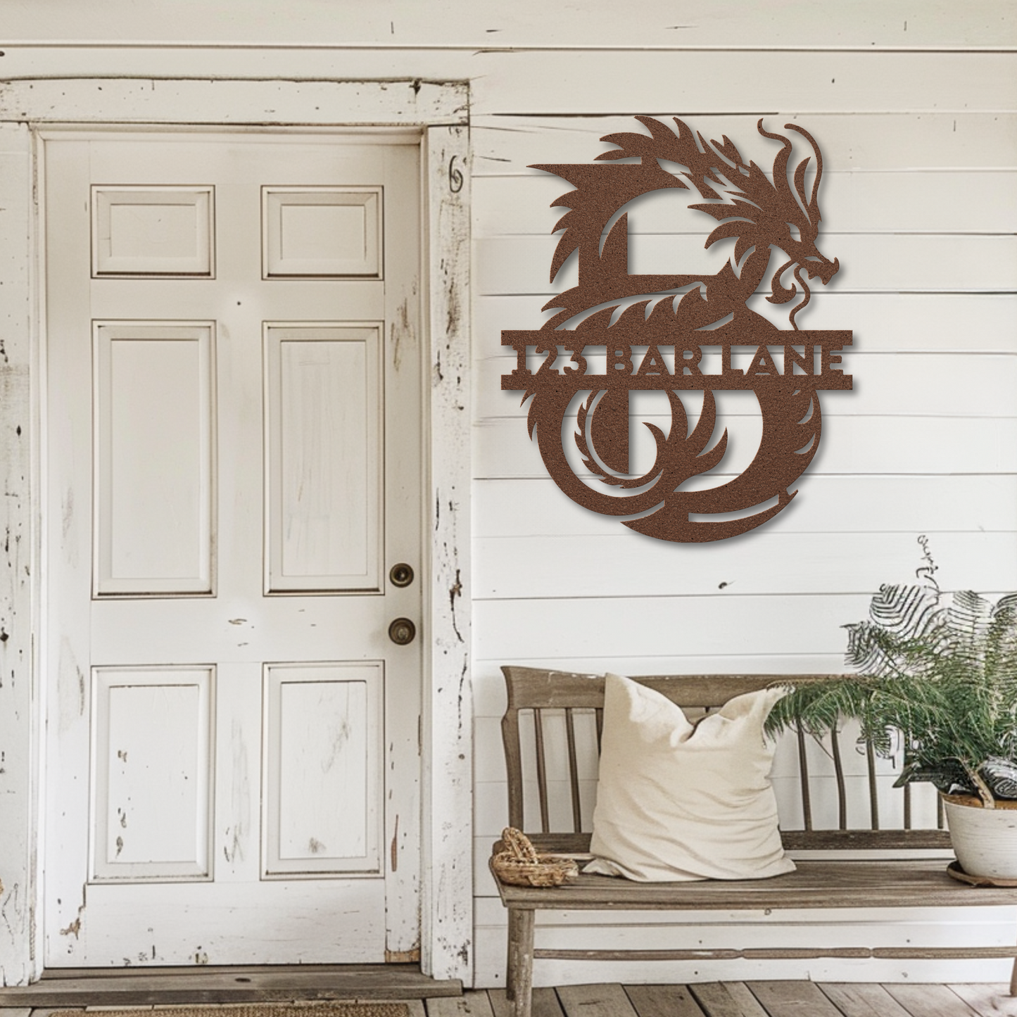 Custom Dragon Letter B Metal Sign: Enchanting and Unique