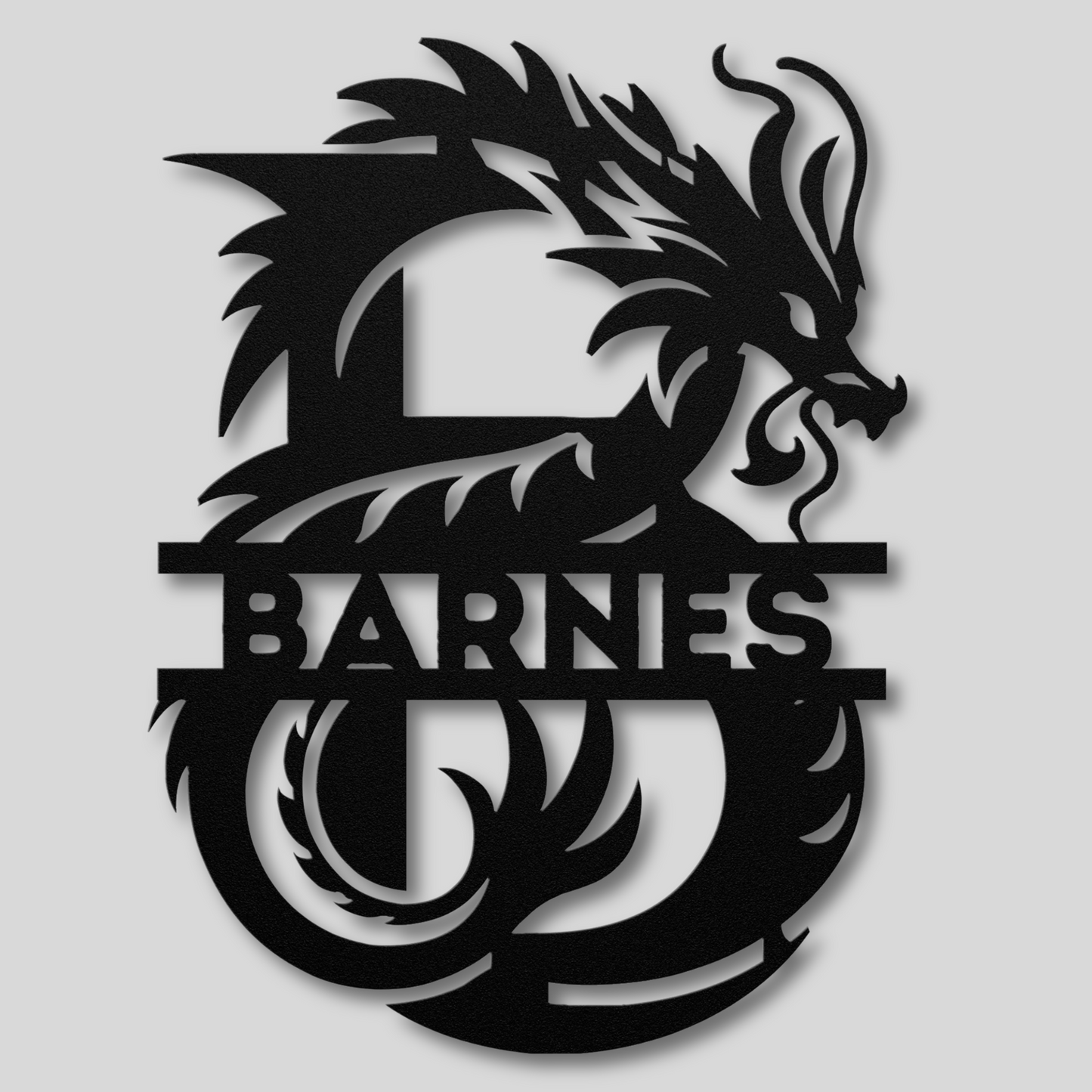 Custom Dragon Letter B Metal Sign: Enchanting and Unique