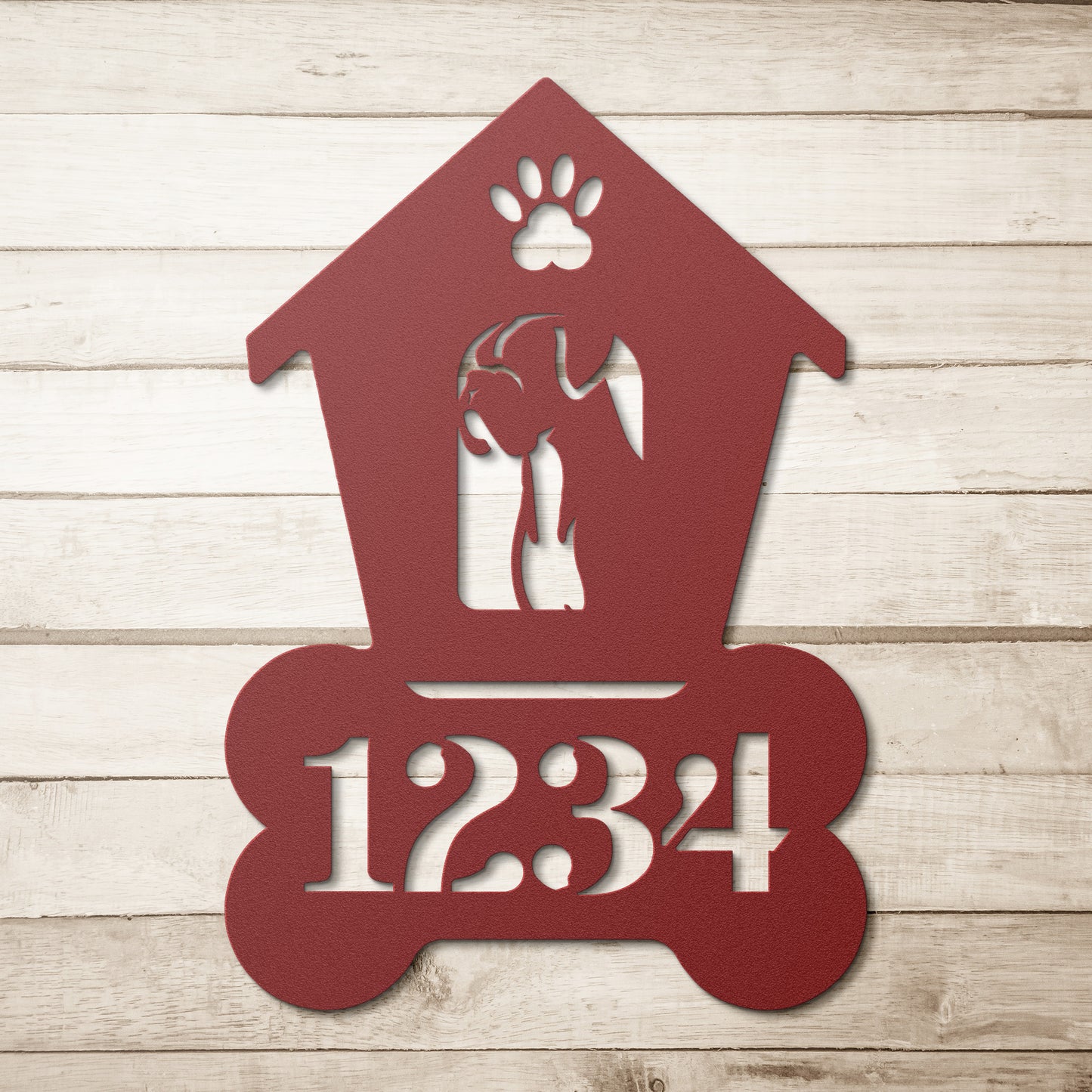 Boxer Dog House Number Sign: A Tail-Wagging Touch
