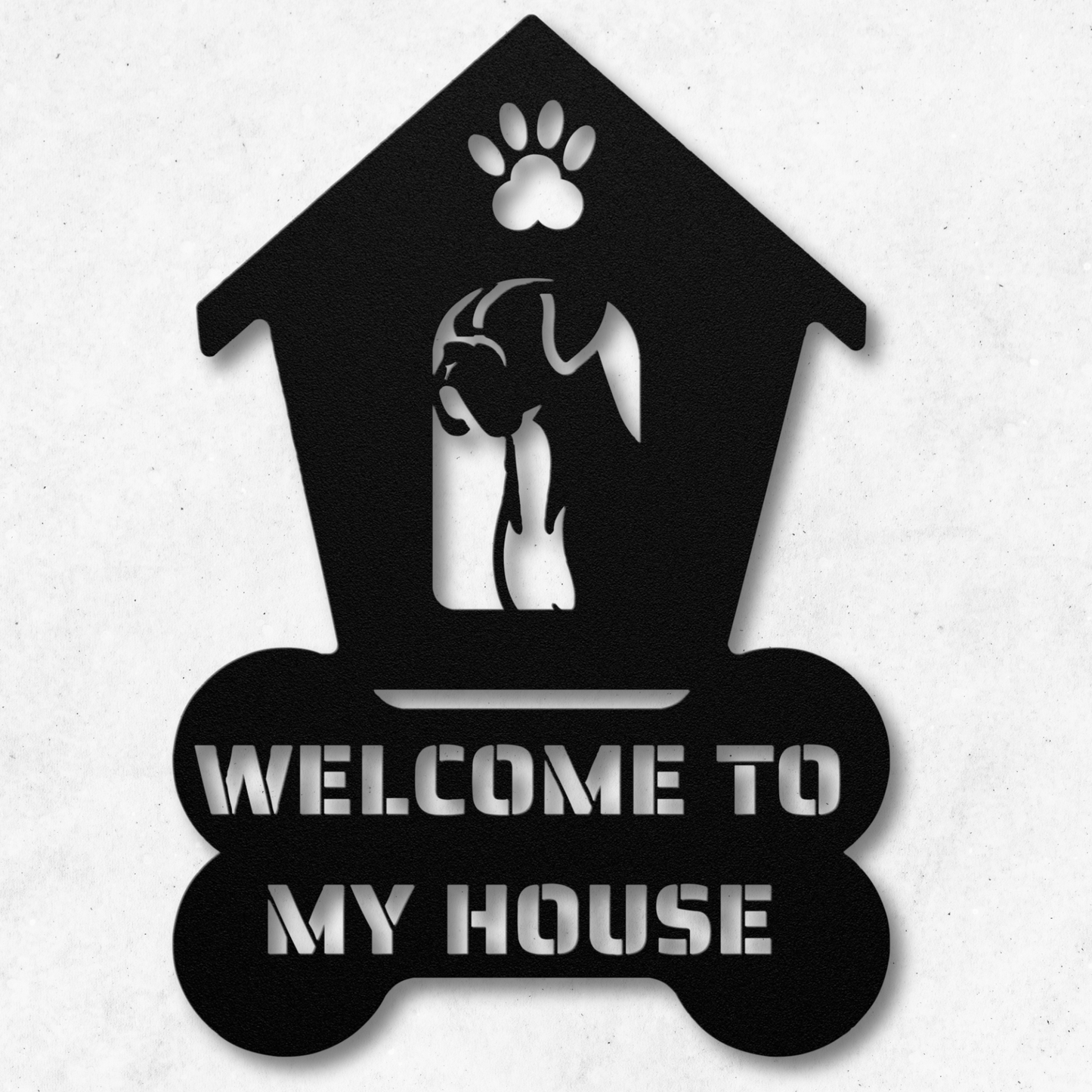 Boxer Welcome Dog House Sign: A Warm Greeting for Your Home