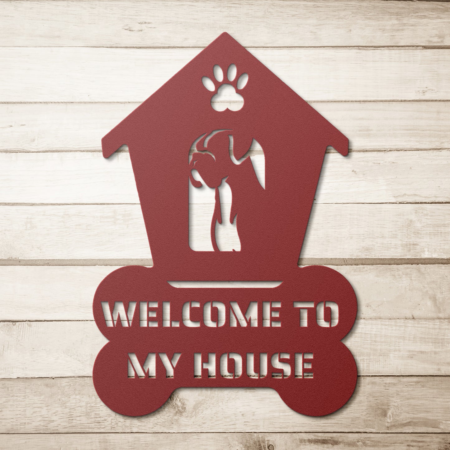 Boxer Welcome Dog House Sign: A Warm Greeting for Your Home