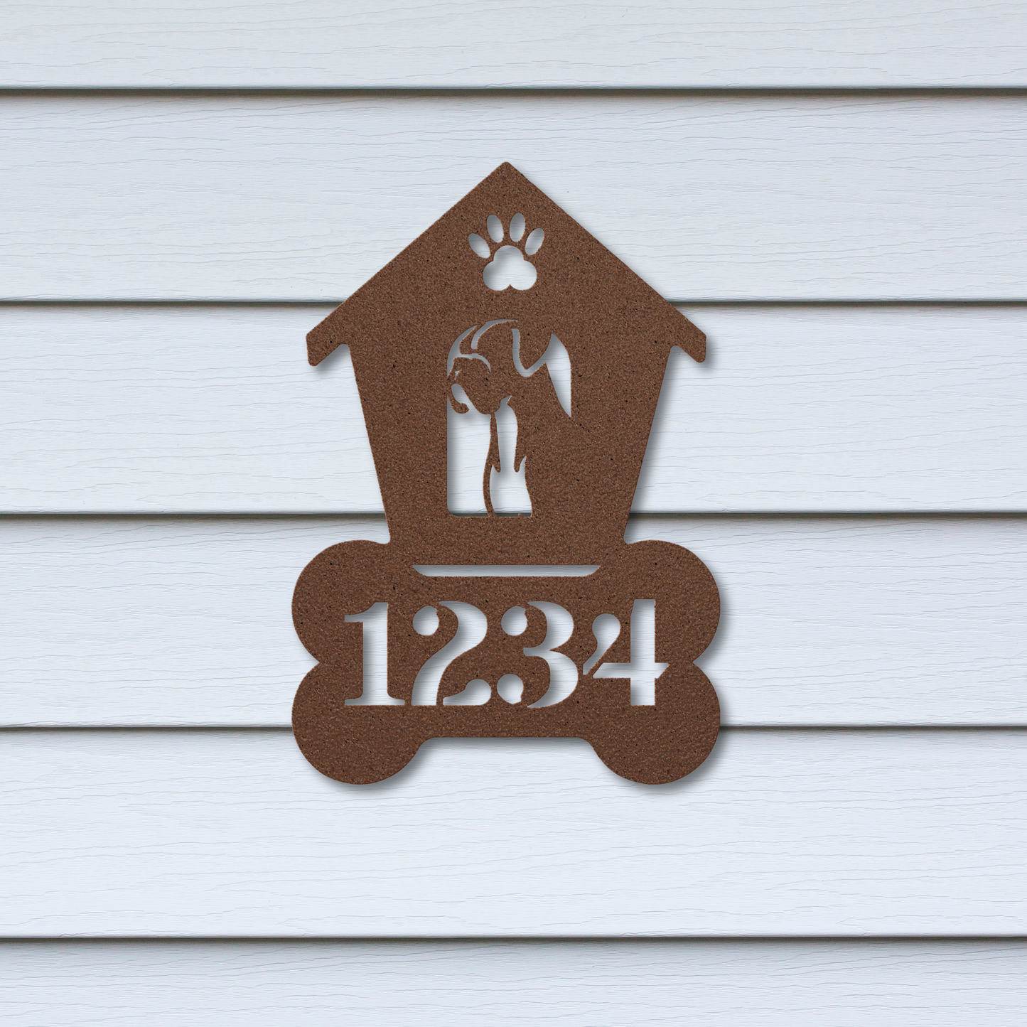 Boxer Dog House Number Sign: A Tail-Wagging Touch