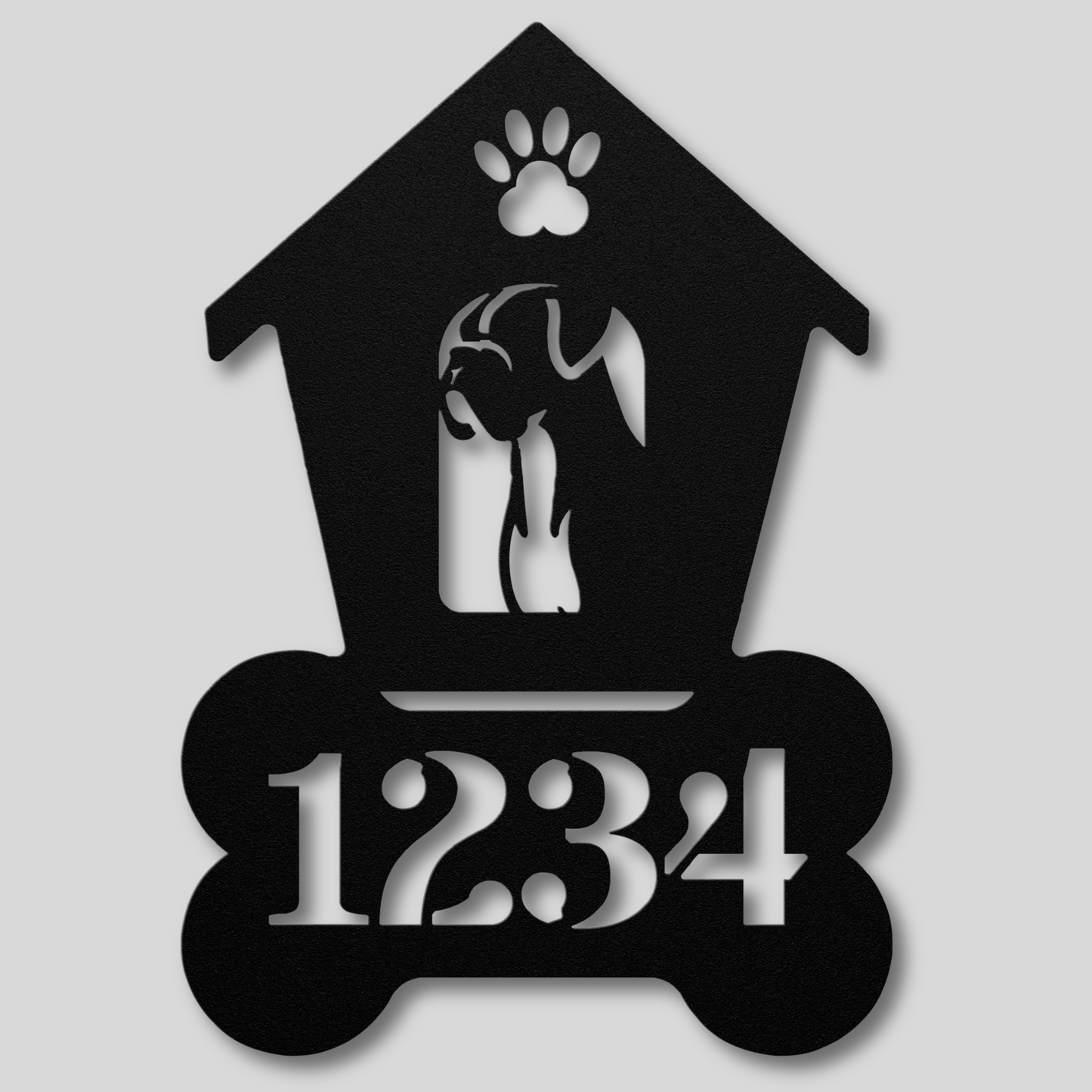 Boxer Dog House Number Sign: A Tail-Wagging Touch