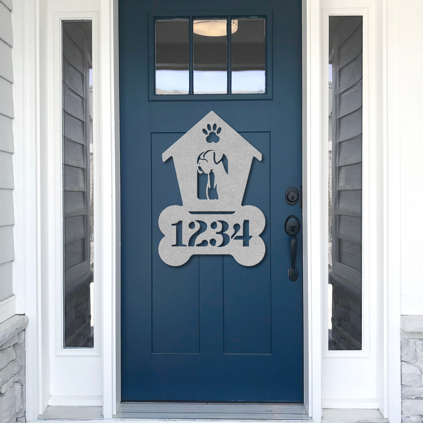 Boxer Dog House Number Sign: A Tail-Wagging Touch