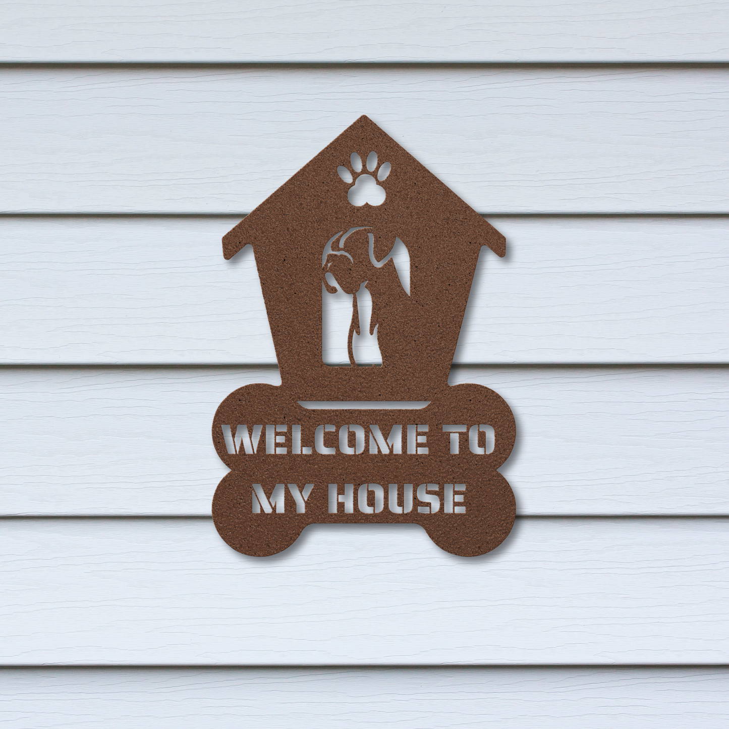 Boxer Welcome Dog House Sign: A Warm Greeting for Your Home