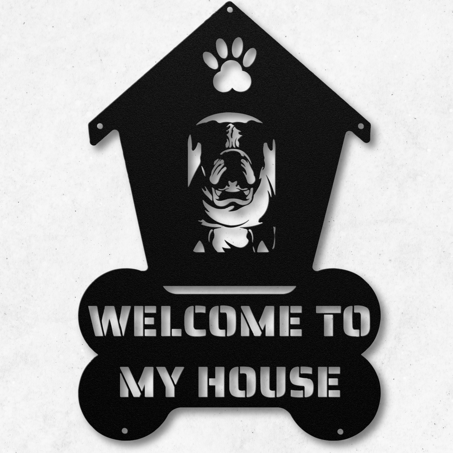 Bulldog Welcome Dog House Sign: A Warm Greeting for Your Home