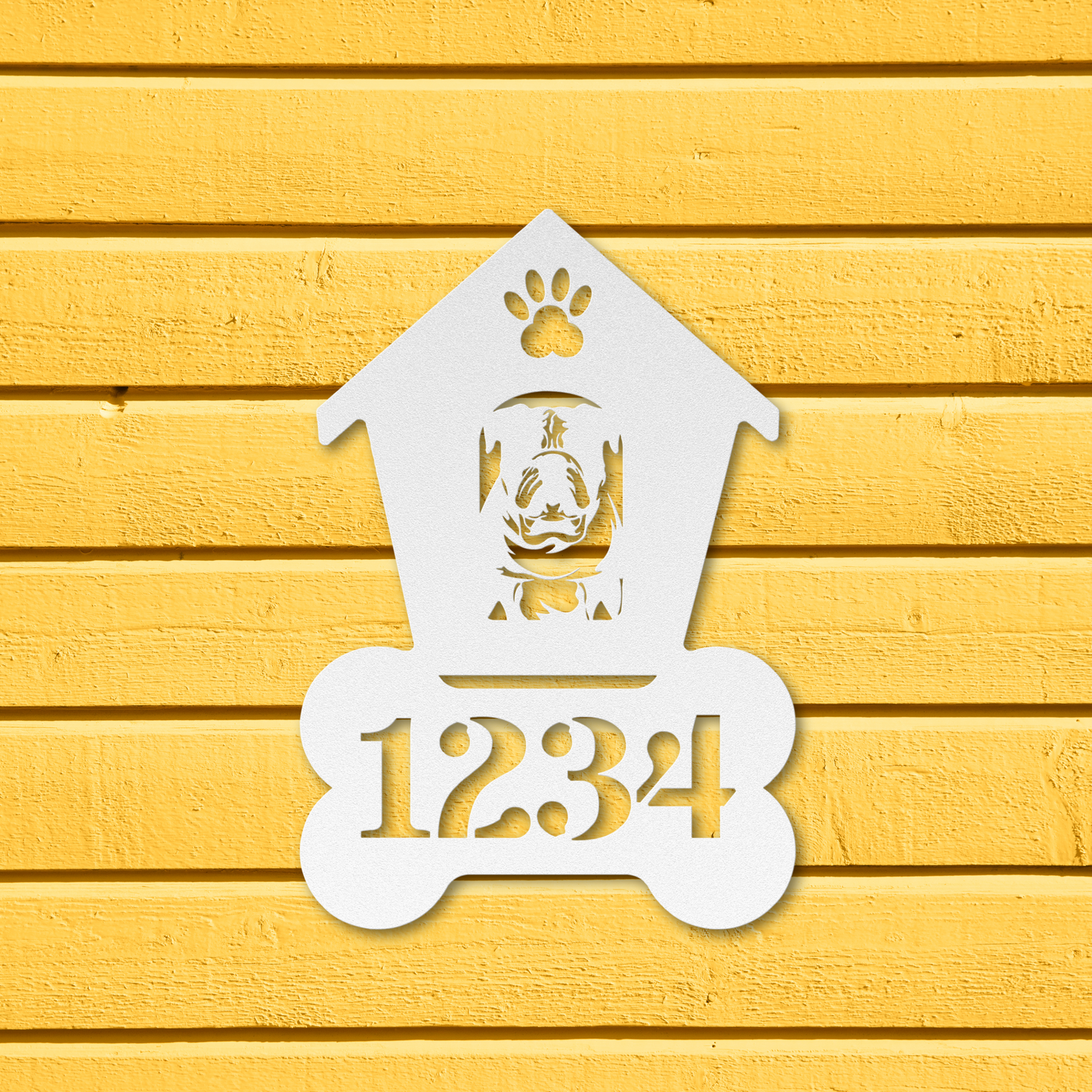 Bulldog Dog House Number Sign: A Tail-Wagging Touch