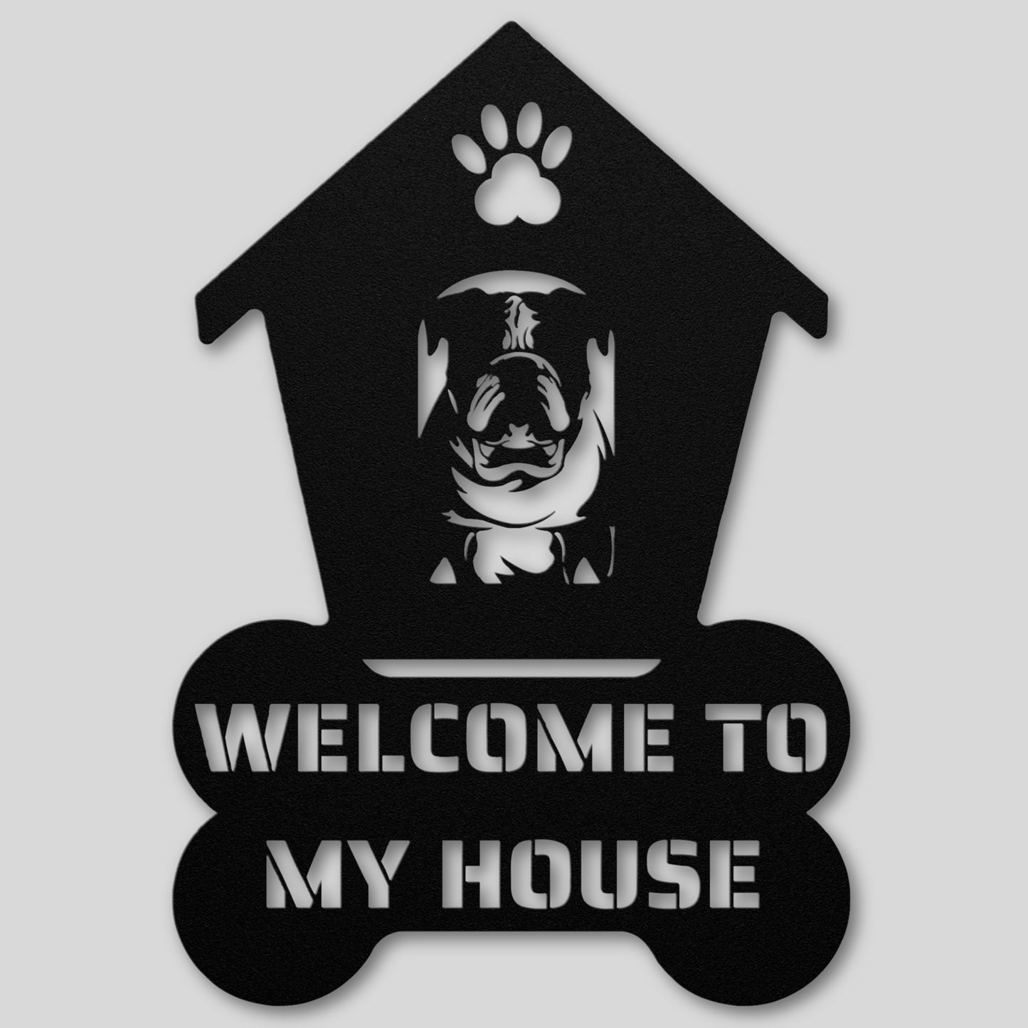 Bulldog Welcome Dog House Sign: A Warm Greeting for Your Home