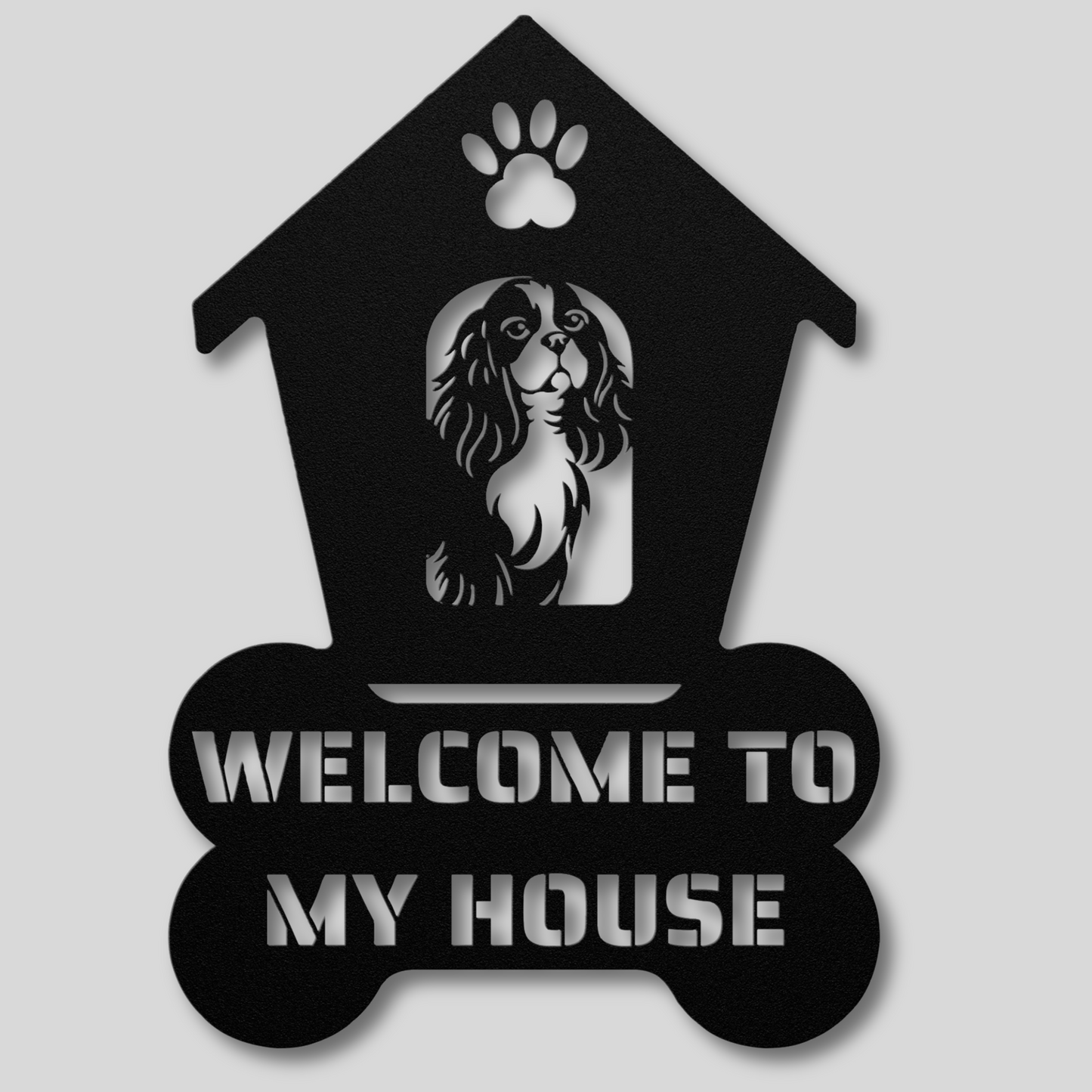 Cavalier Spaniel Welcome Dog House Sign: A Warm Greeting for Your Home