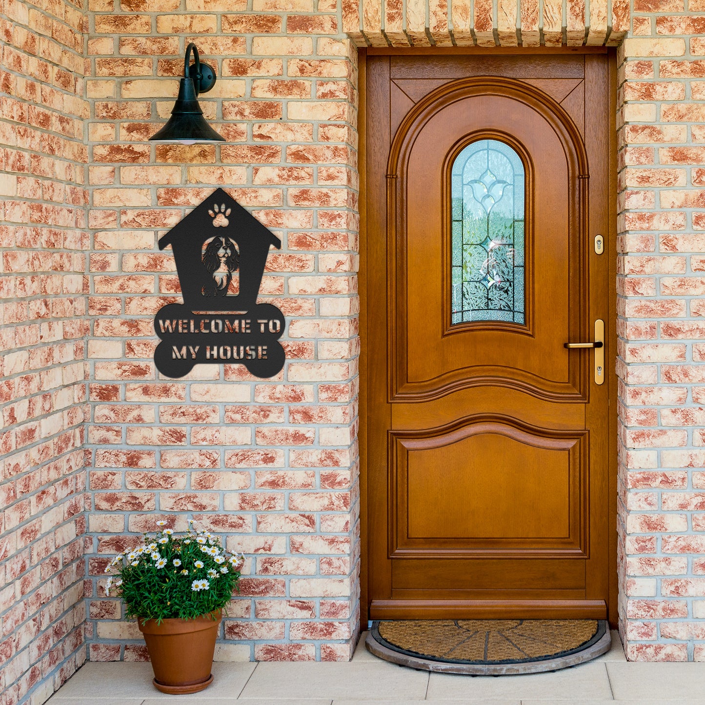Cavalier Spaniel Welcome Dog House Sign: A Warm Greeting for Your Home