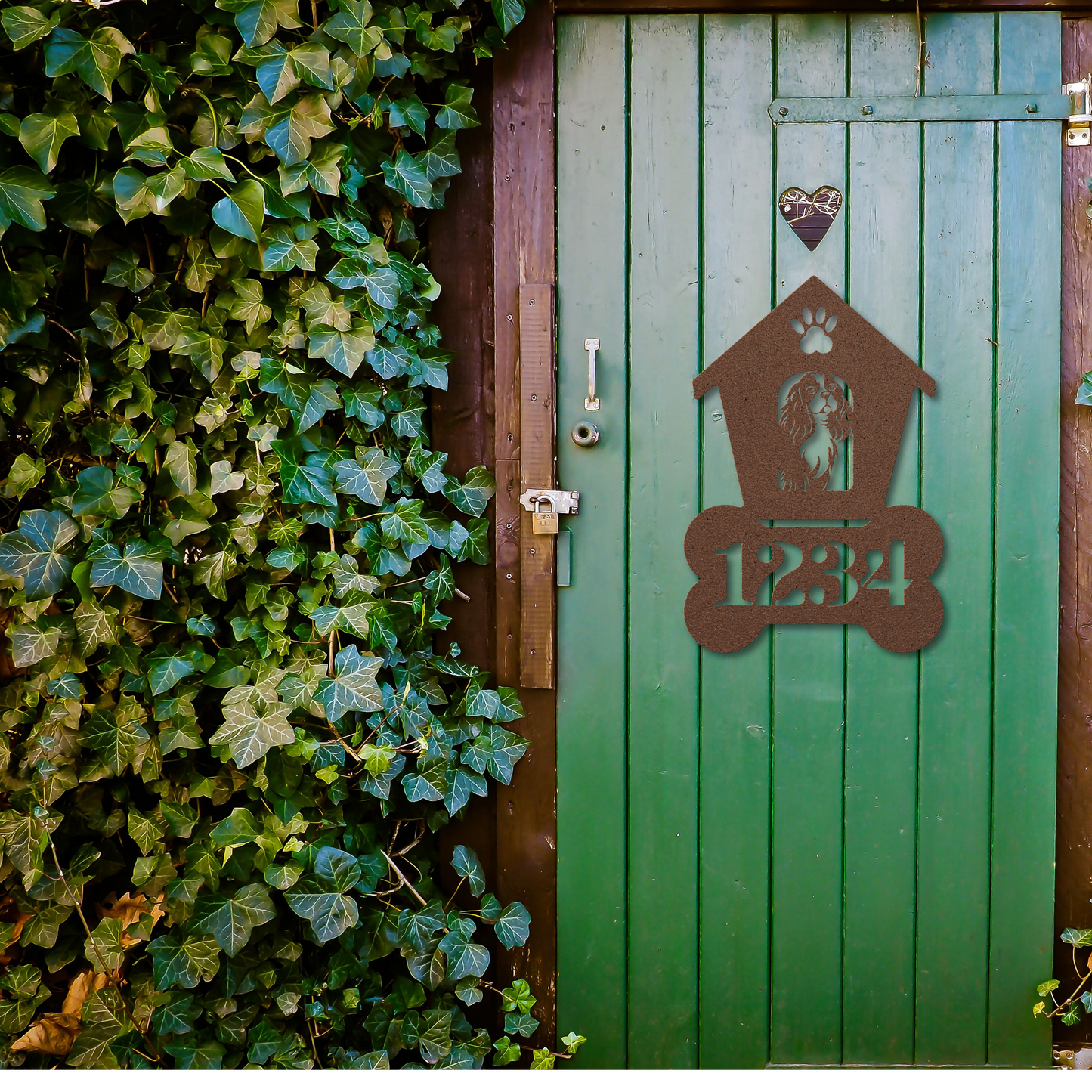 Cavalier Spaniel Dog House Number Sign: A Tail-Wagging Touch