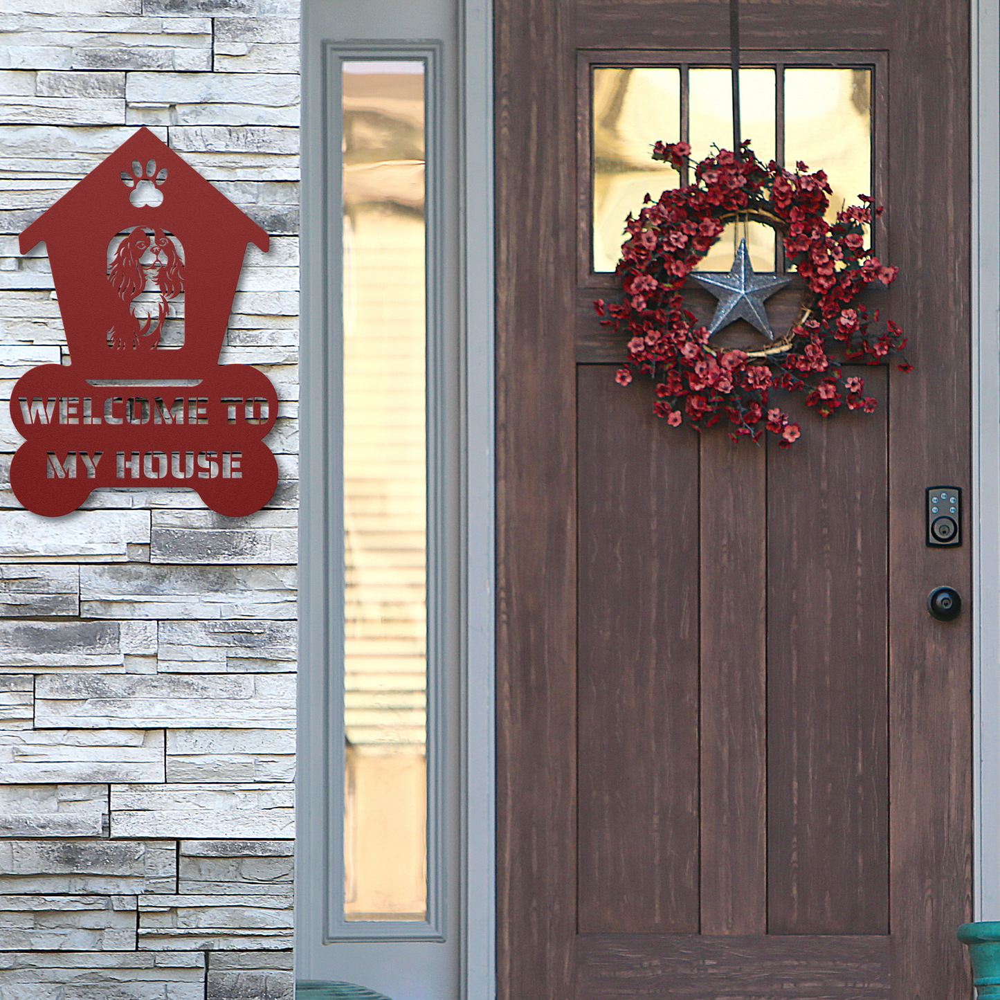Cavalier Spaniel Welcome Dog House Sign: A Warm Greeting for Your Home