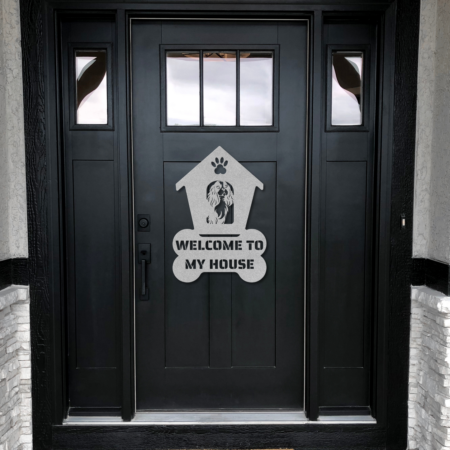 Cavalier Spaniel Welcome Dog House Sign: A Warm Greeting for Your Home