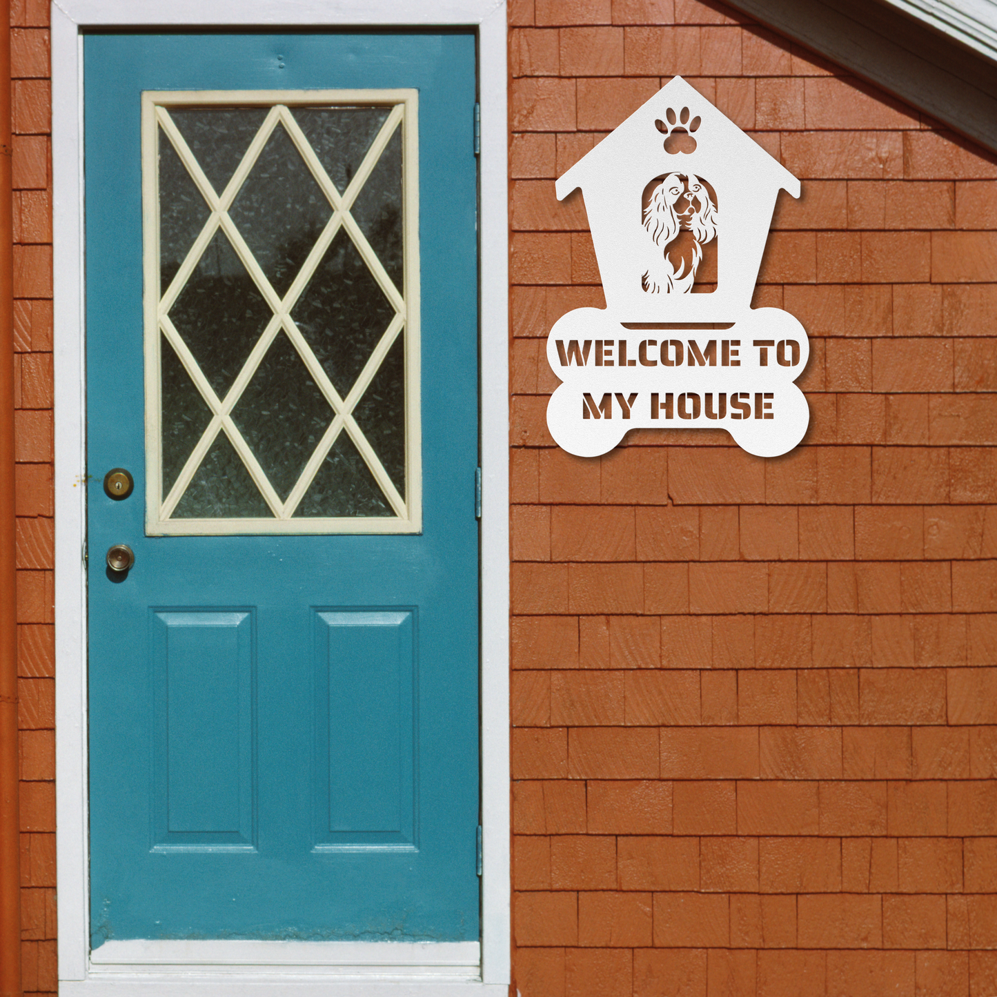 Cavalier Spaniel Welcome Dog House Sign: A Warm Greeting for Your Home