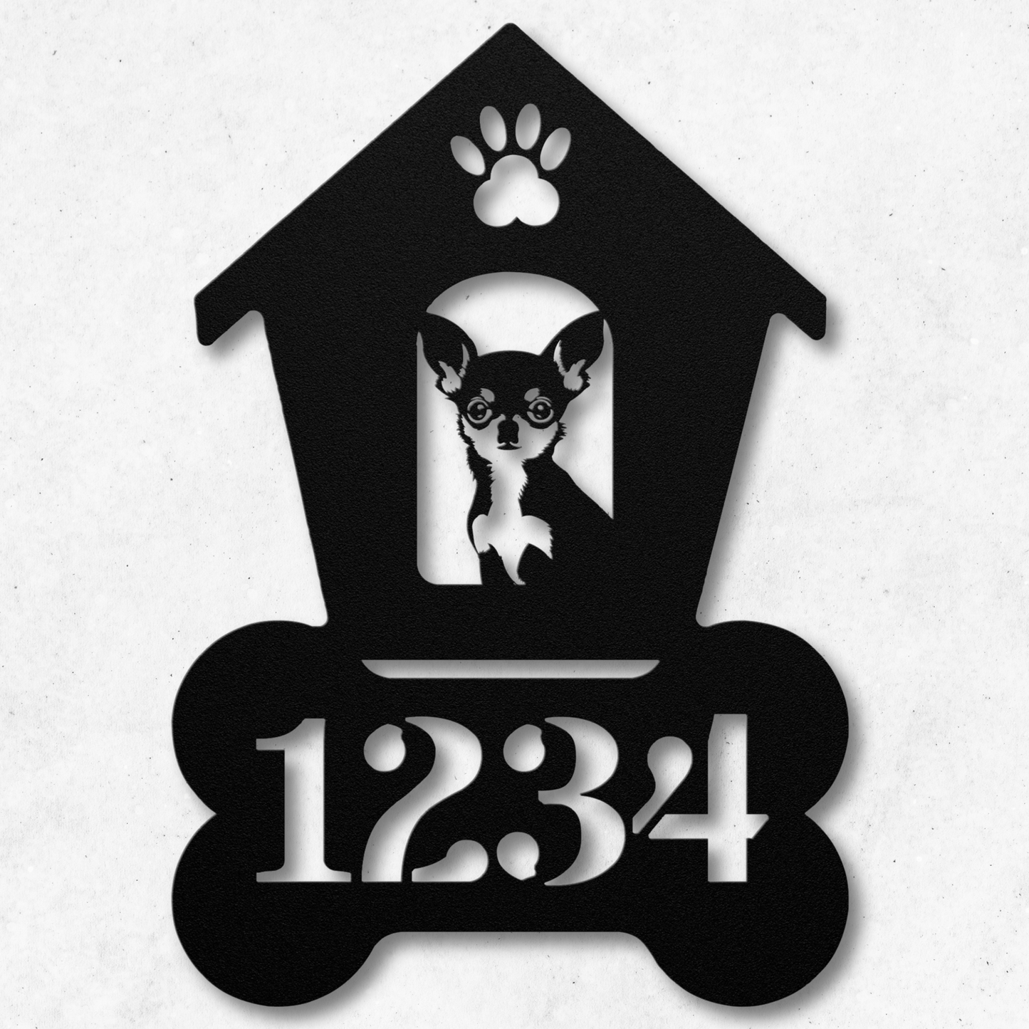 Chihuahua Dog House Number Sign: A Tail-Wagging Touch