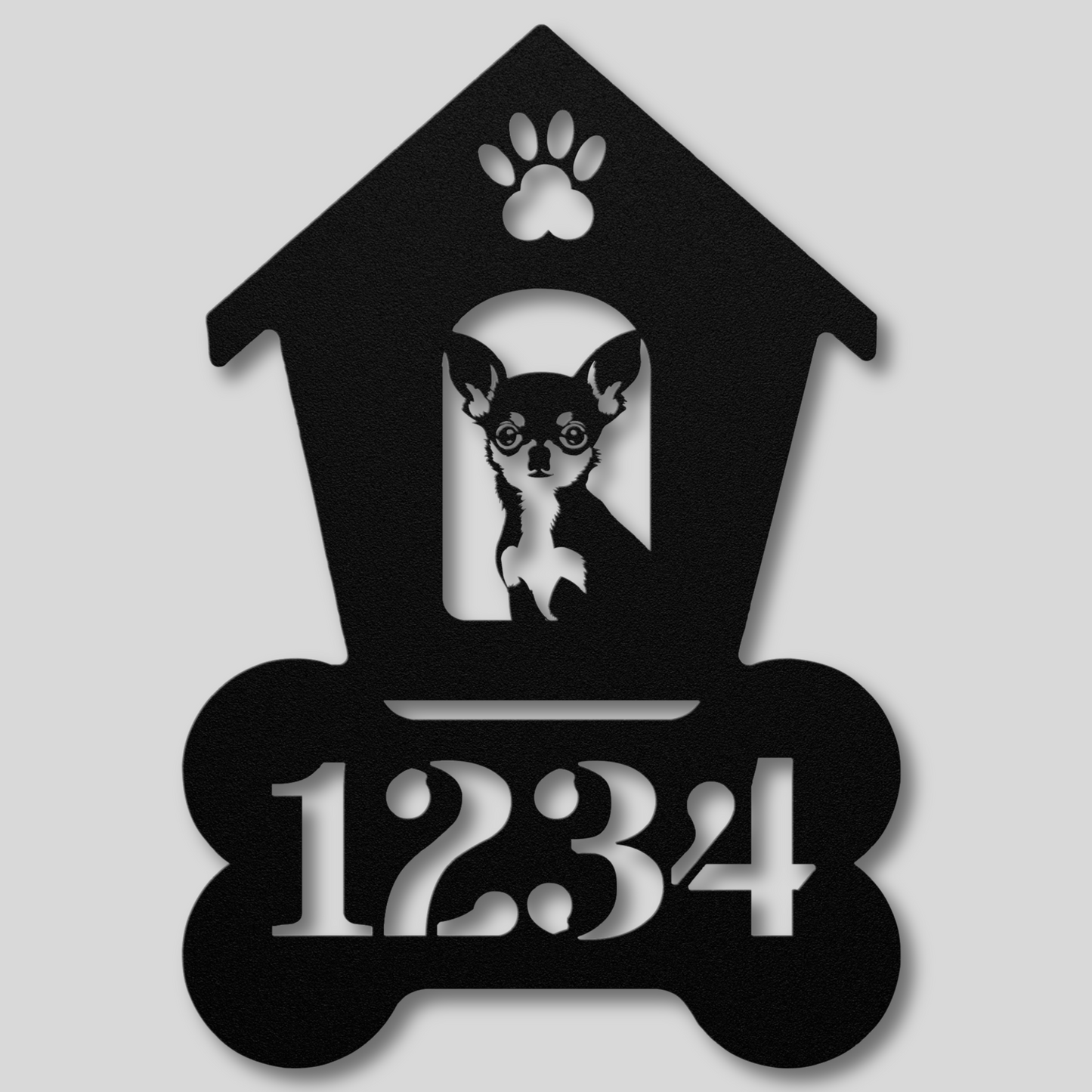 Chihuahua Dog House Number Sign: A Tail-Wagging Touch