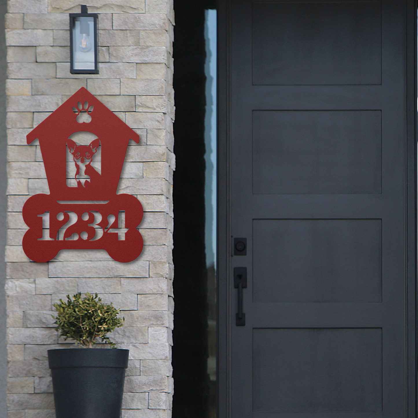 Chihuahua Dog House Number Sign: A Tail-Wagging Touch