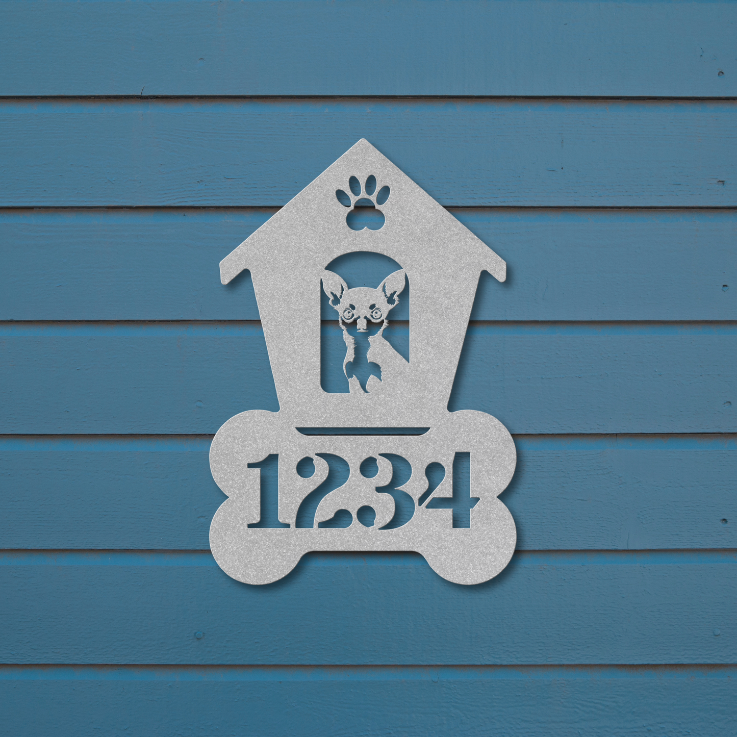 Chihuahua Dog House Number Sign: A Tail-Wagging Touch