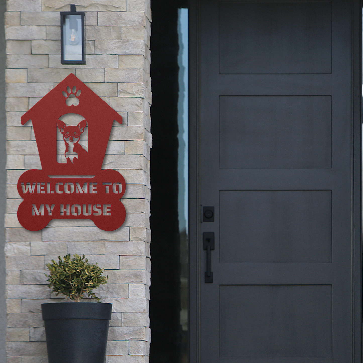 Chihuahua Welcome Dog House Sign: A Warm Greeting for Your Home