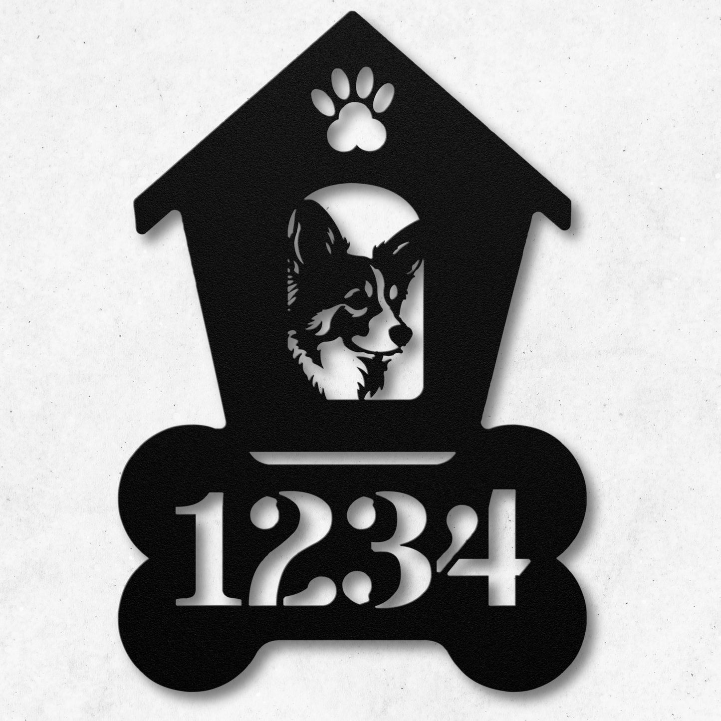 Corgi Dog House Number Sign: A Tail-Wagging Touch