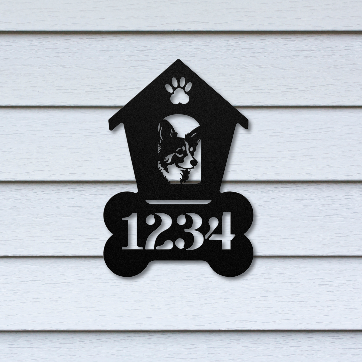 Corgi Dog House Number Sign: A Tail-Wagging Touch
