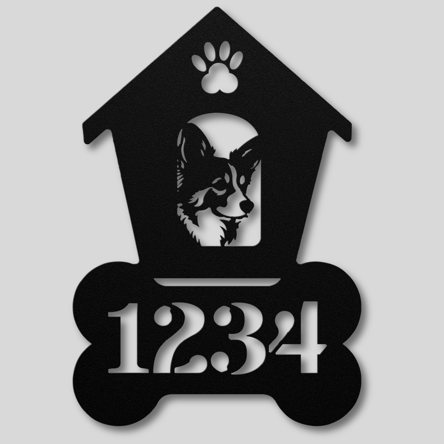 Corgi Dog House Number Sign: A Tail-Wagging Touch