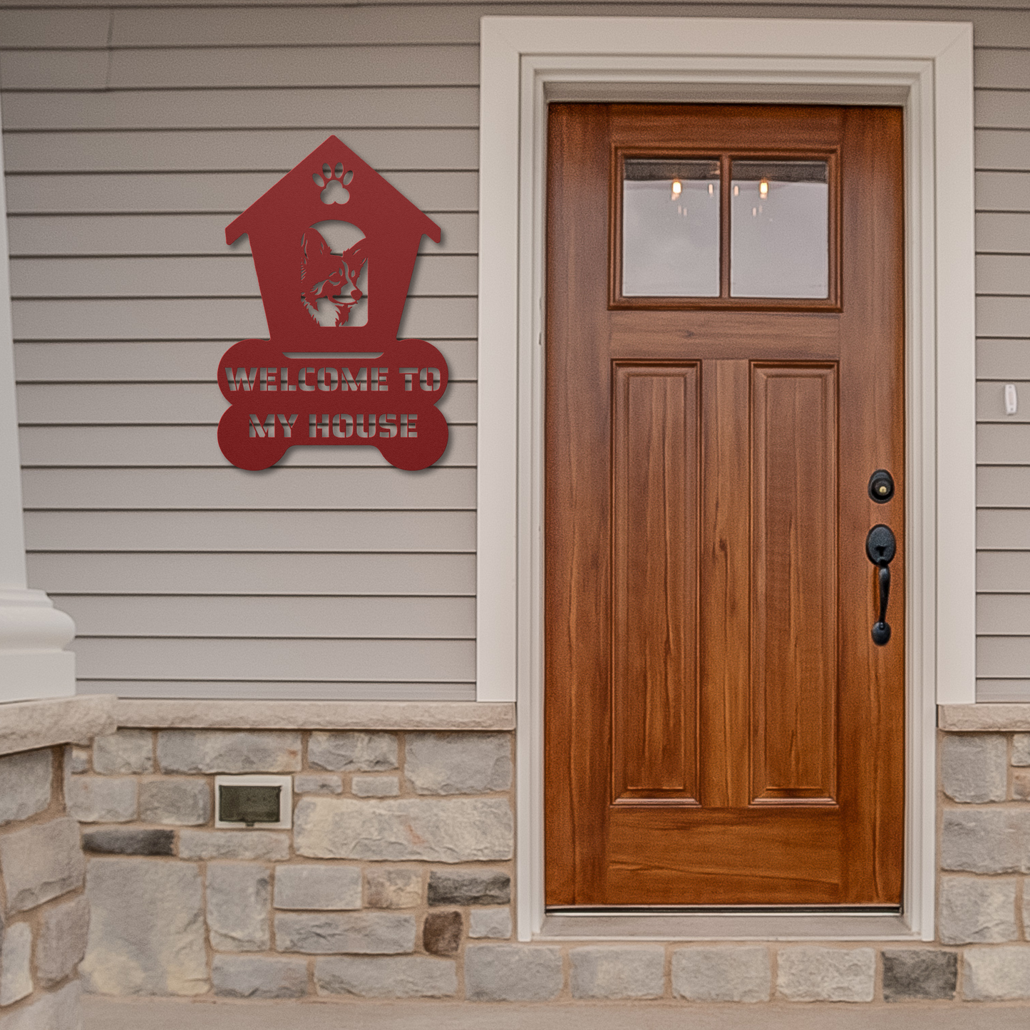 Corgi Welcome Dog House Sign: A Warm Greeting for Your Home