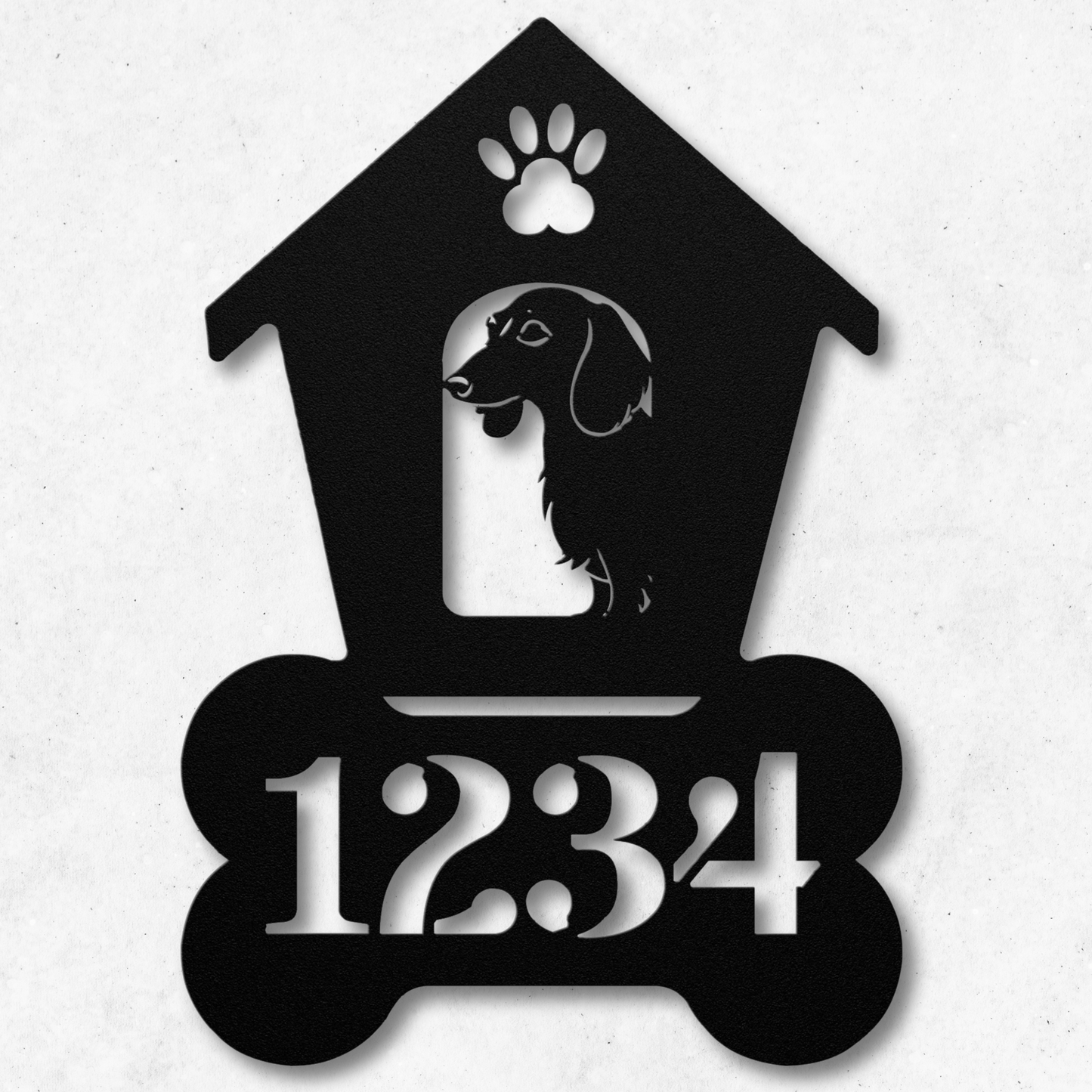 Dachshund Dog House Number Sign: A Tail-Wagging Touch