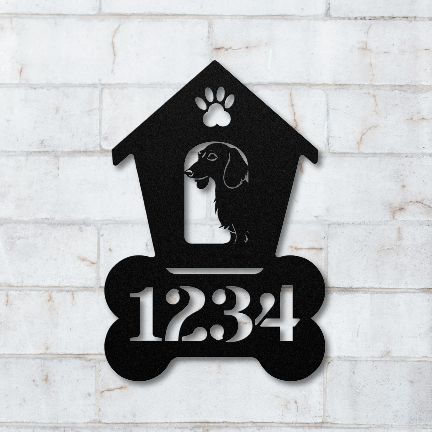 Dachshund Dog House Number Sign: A Tail-Wagging Touch