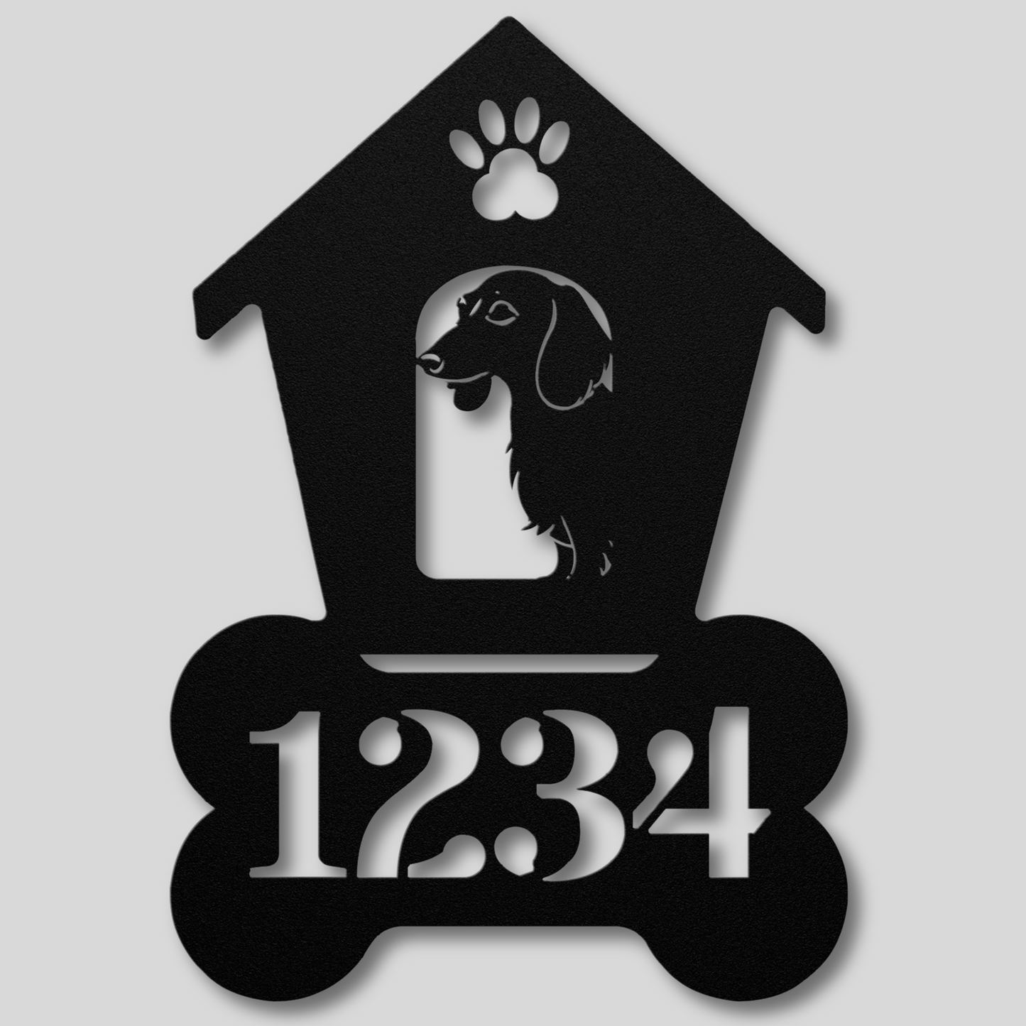 Dachshund Dog House Number Sign: A Tail-Wagging Touch