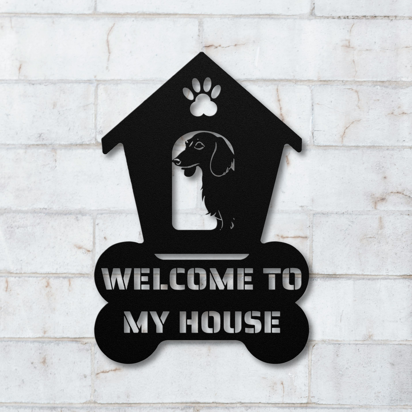 Dachshund Welcome Dog House Sign: A Warm Greeting for Your Home
