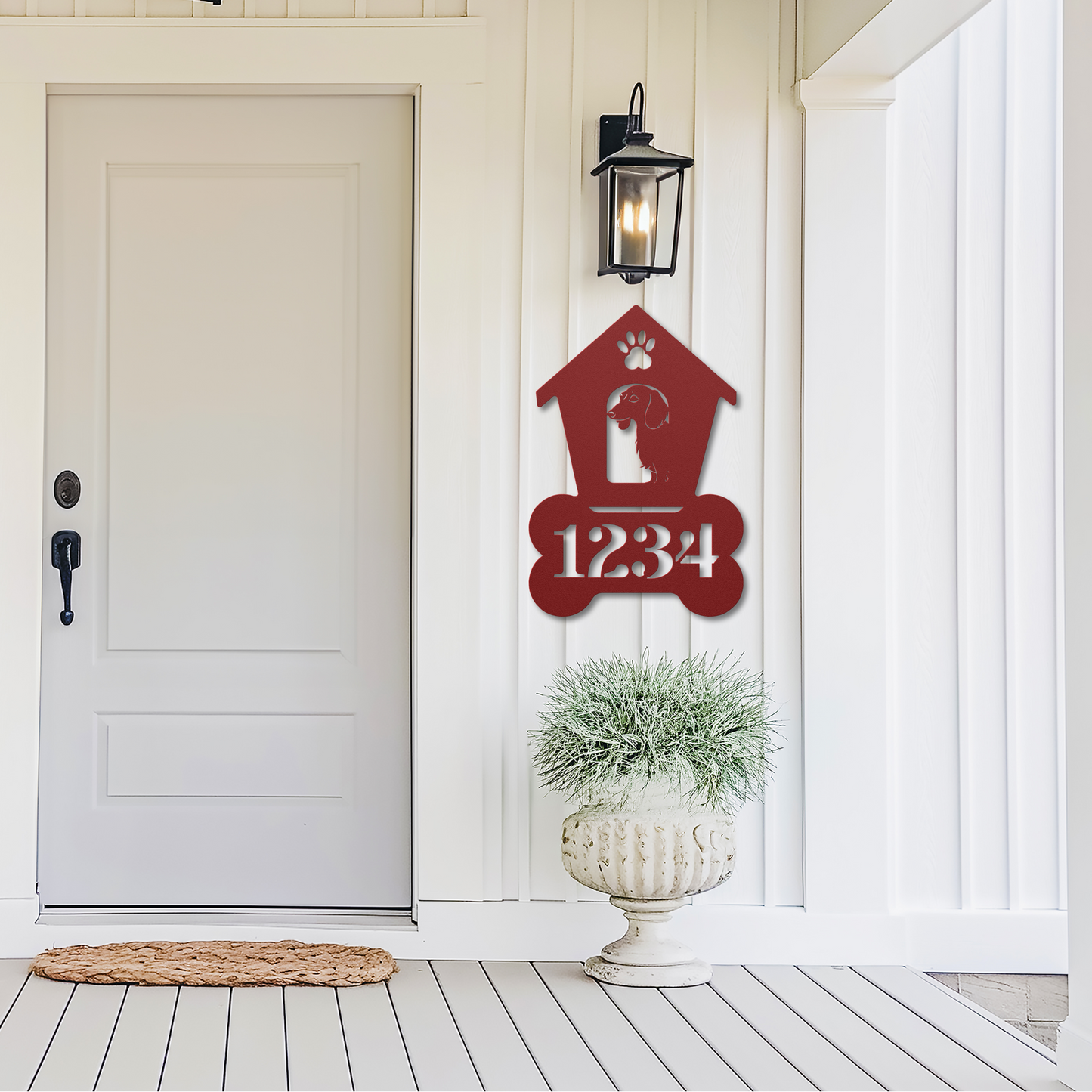 Dachshund Dog House Number Sign: A Tail-Wagging Touch