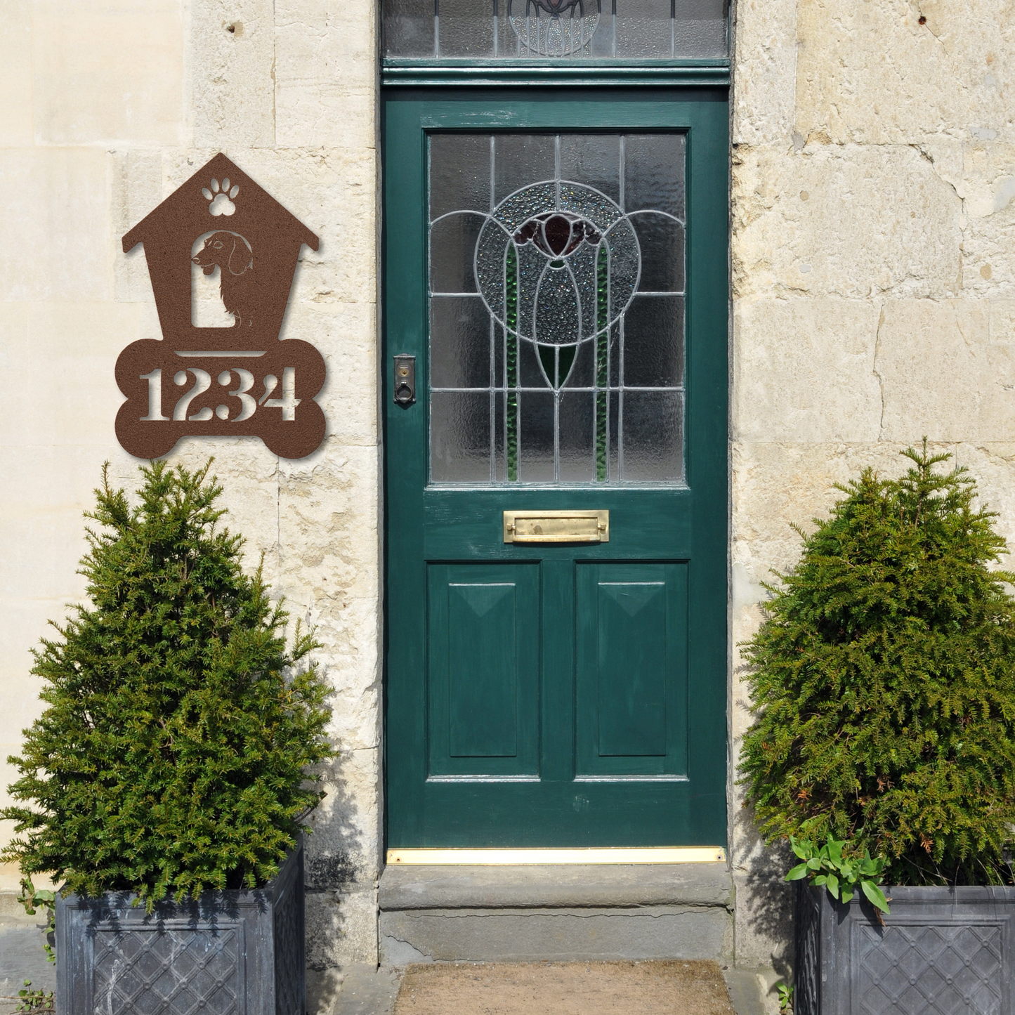 Dachshund Dog House Number Sign: A Tail-Wagging Touch