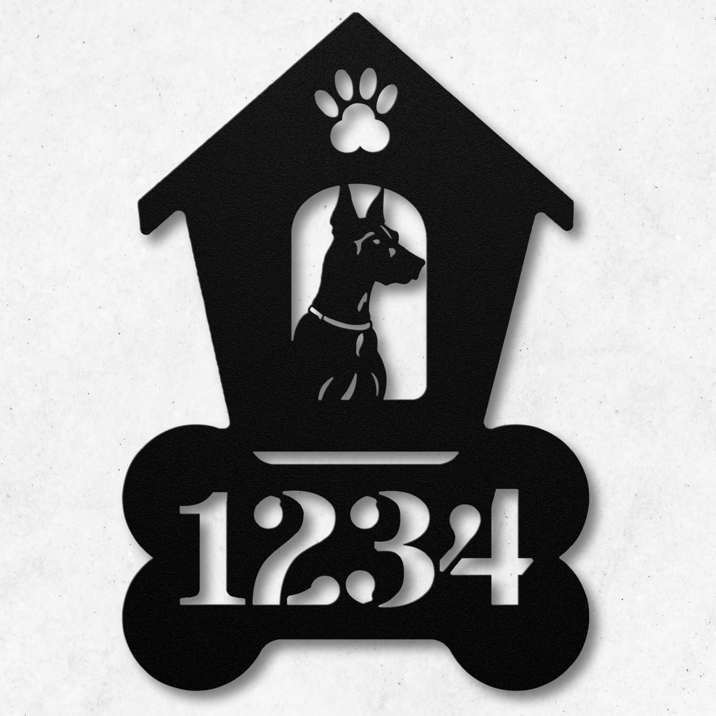 Doberman Dog House Number Sign: A Tail-Wagging Touch