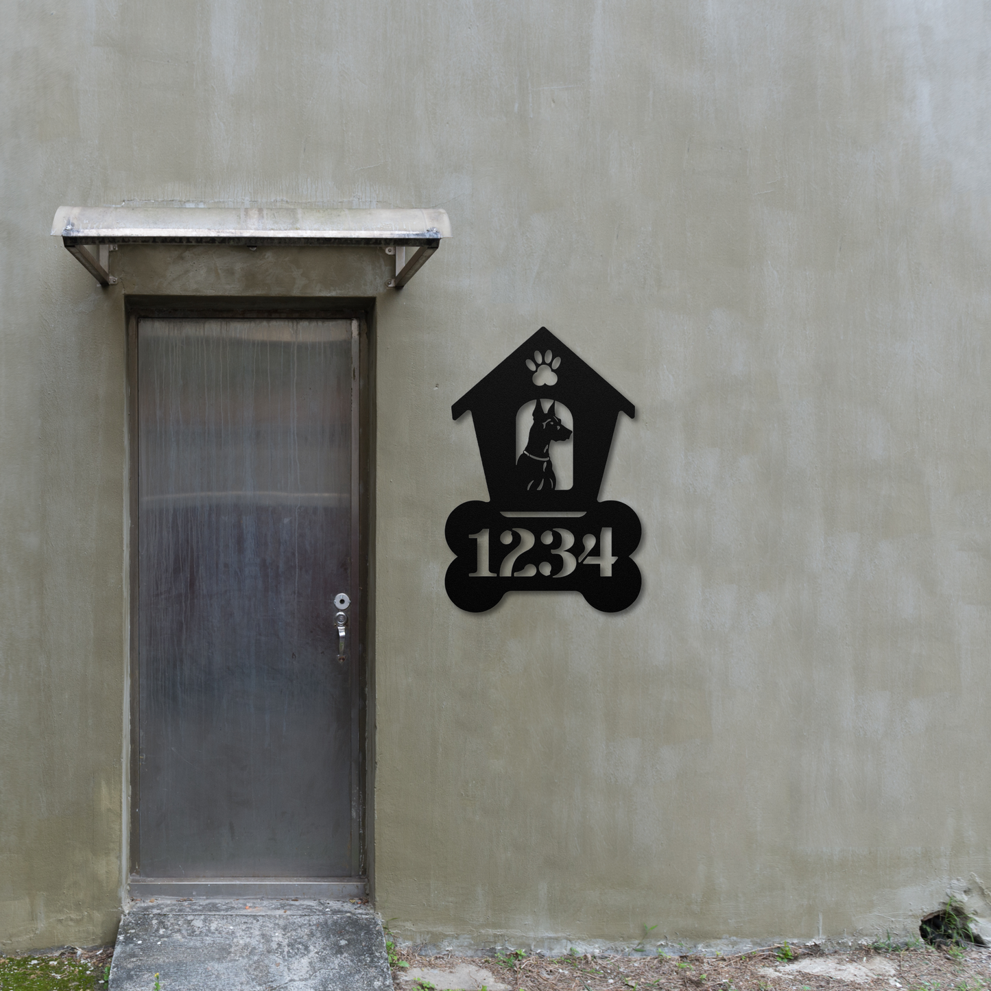 Doberman Dog House Number Sign: A Tail-Wagging Touch