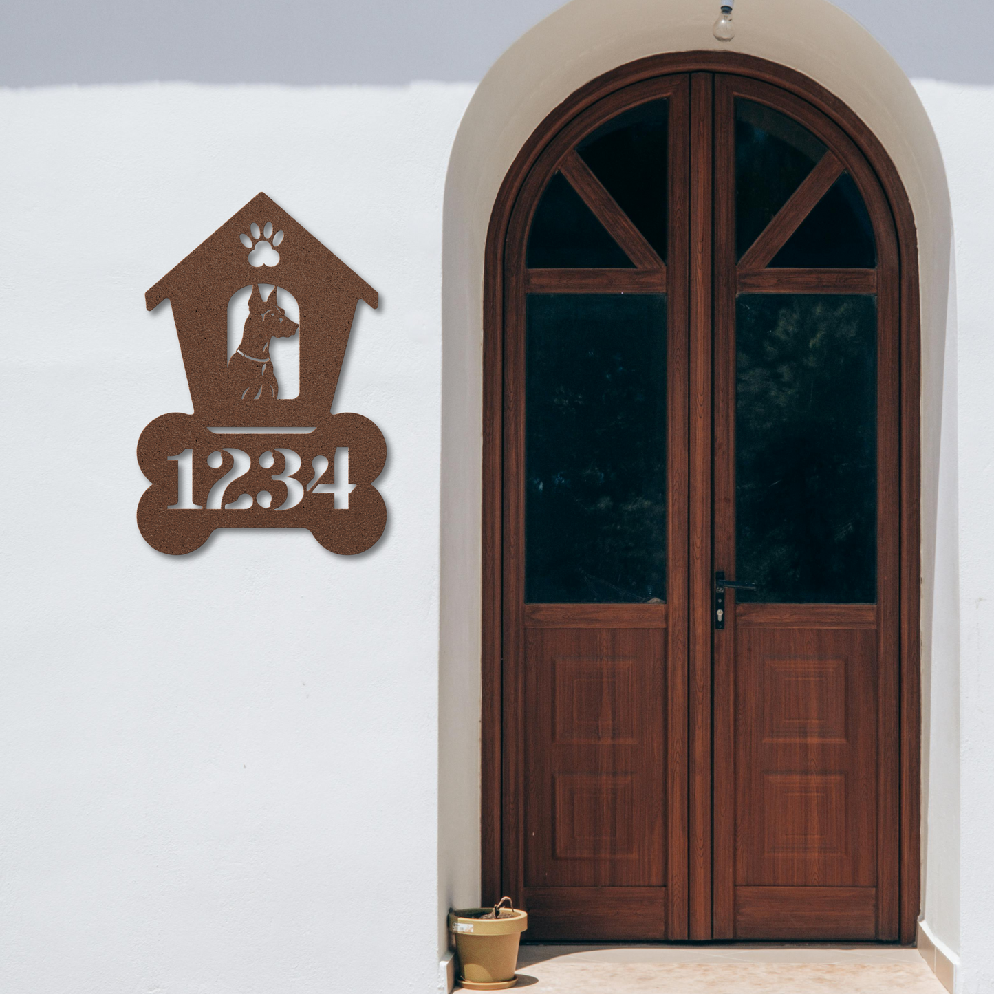 Doberman Dog House Number Sign: A Tail-Wagging Touch