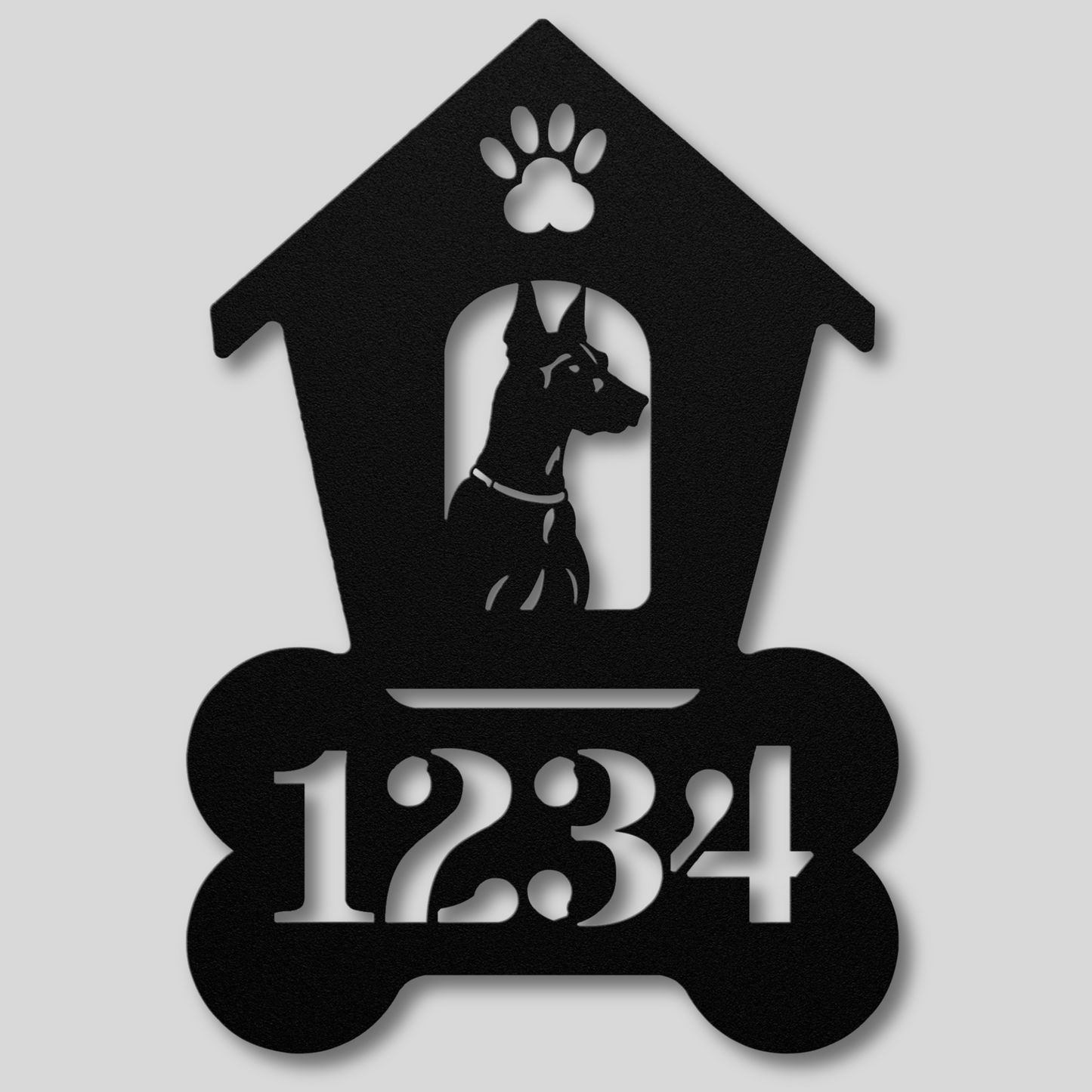 Doberman Dog House Number Sign: A Tail-Wagging Touch