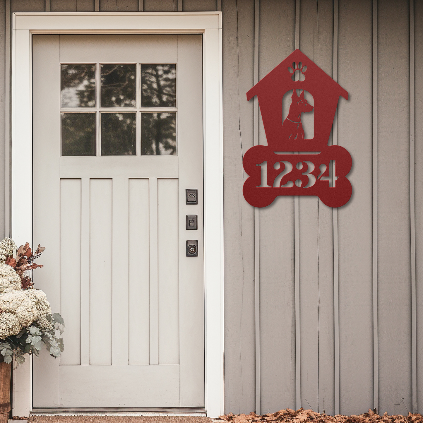 Doberman Dog House Number Sign: A Tail-Wagging Touch