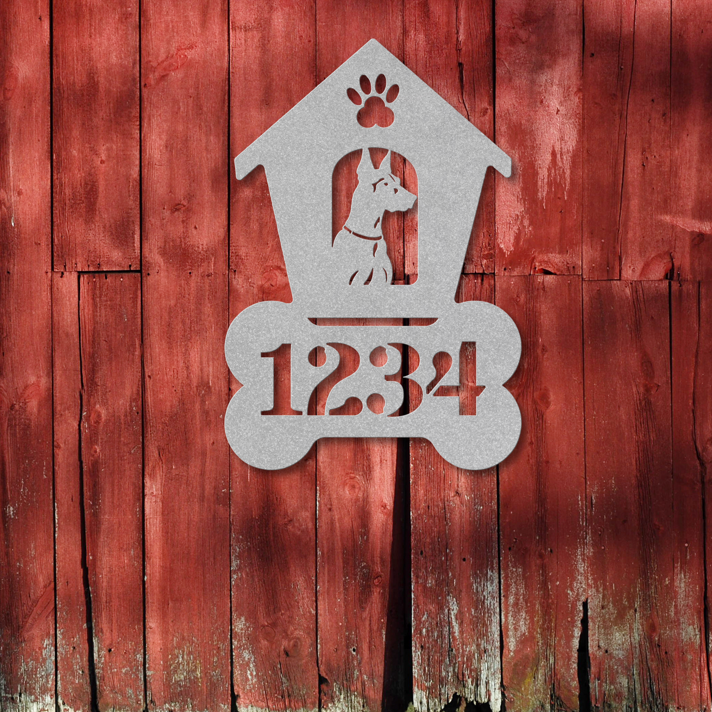 Doberman Dog House Number Sign: A Tail-Wagging Touch