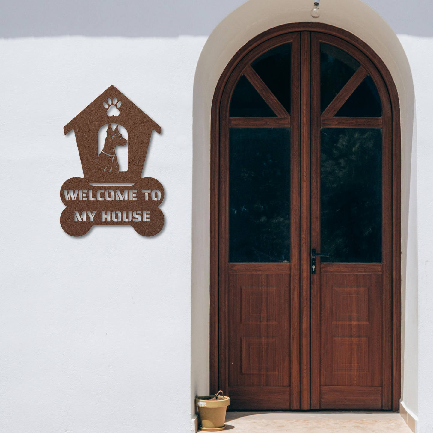 Doberman Welcome Dog House Sign: A Warm Greeting for Your Home