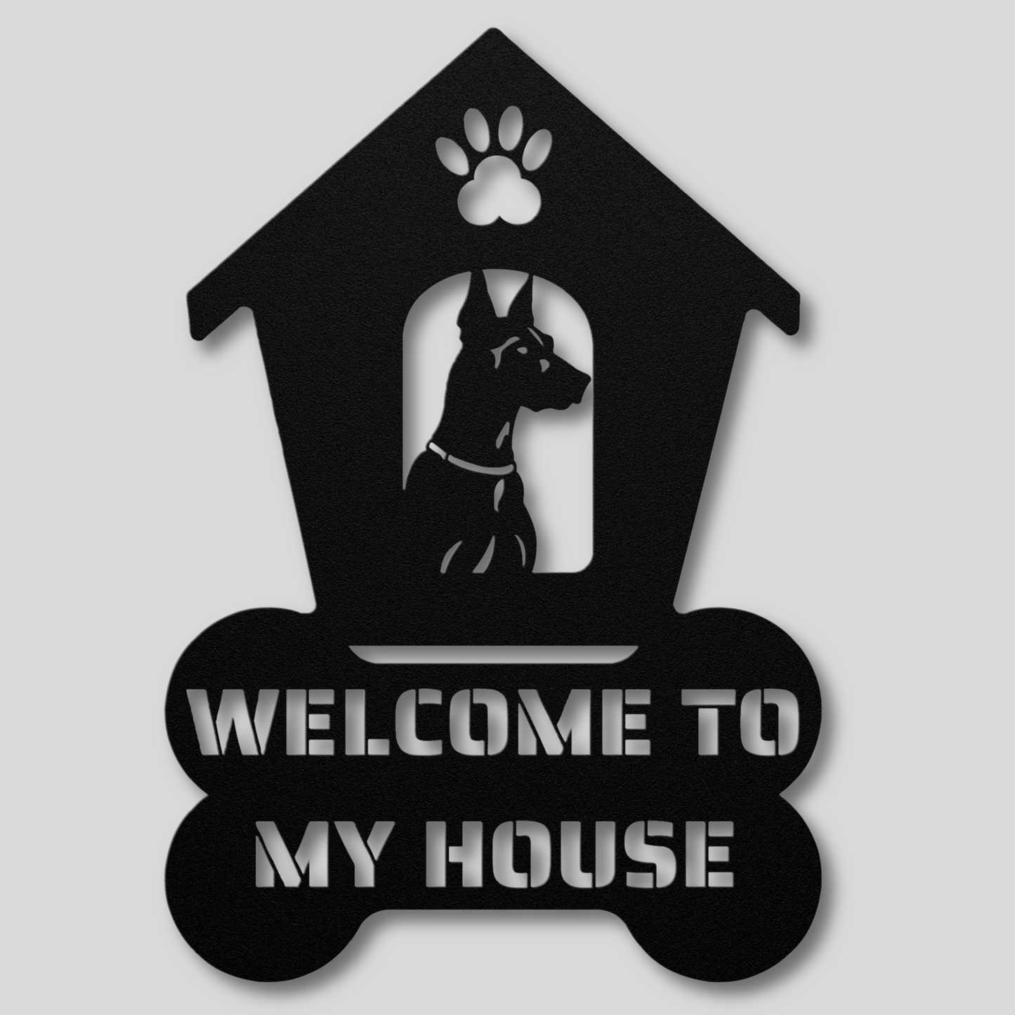 Doberman Welcome Dog House Sign: A Warm Greeting for Your Home