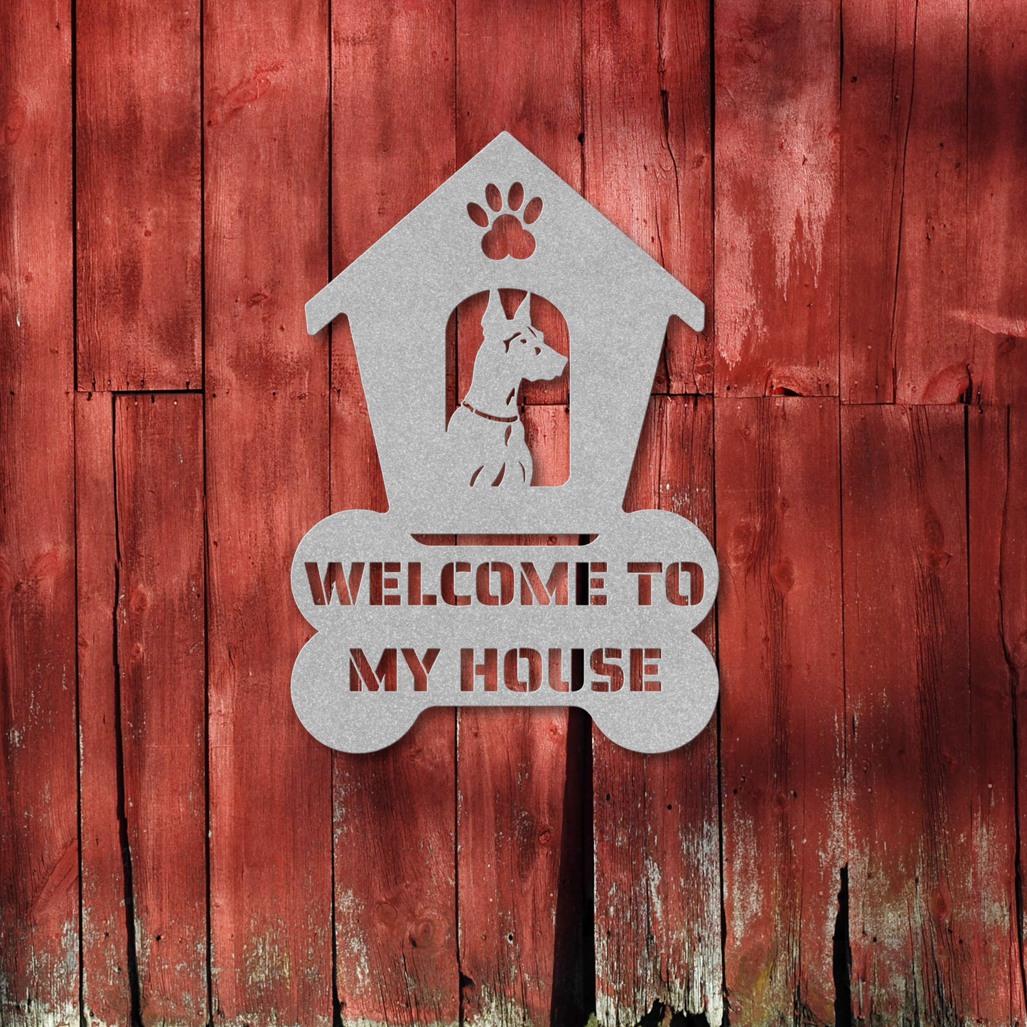 Doberman Welcome Dog House Sign: A Warm Greeting for Your Home