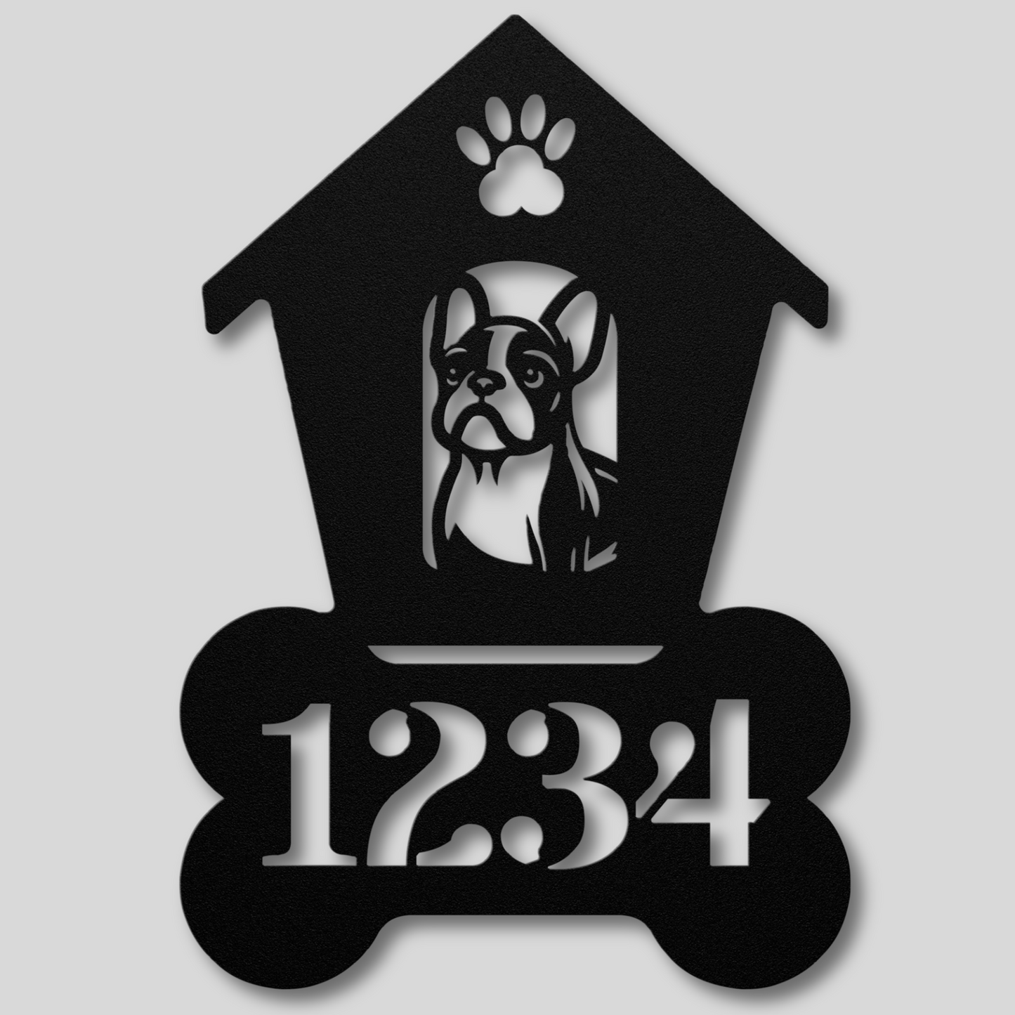 French Bulldog Dog House Number Sign: A Tail-Wagging Touch