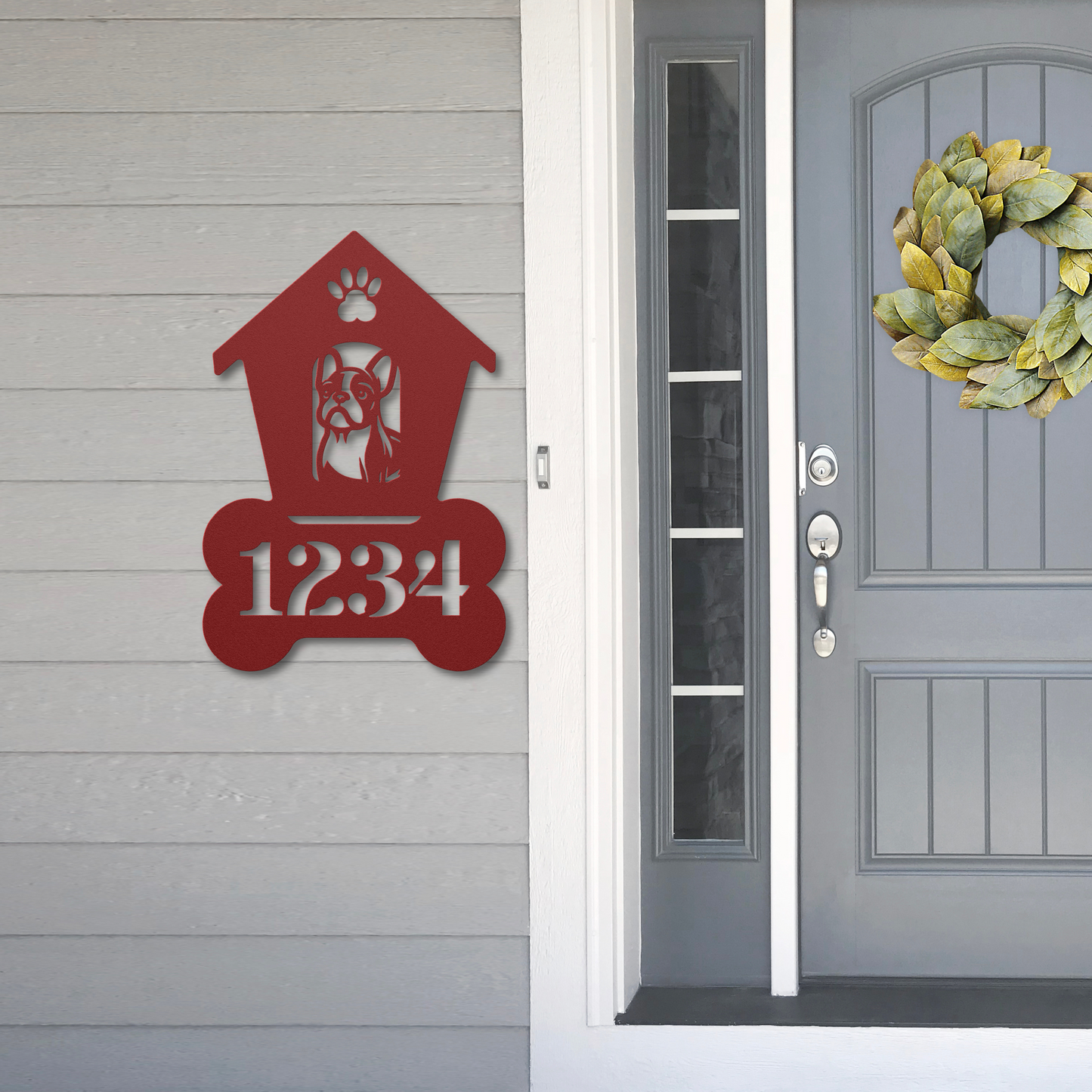 French Bulldog Dog House Number Sign: A Tail-Wagging Touch