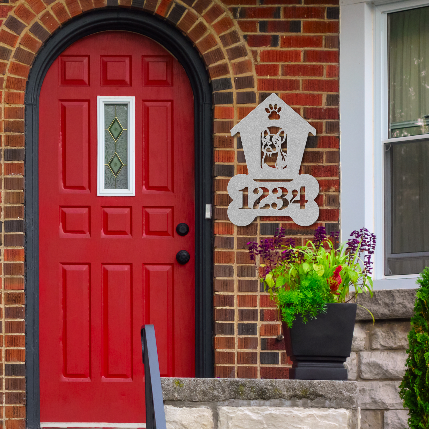 French Bulldog Dog House Number Sign: A Tail-Wagging Touch