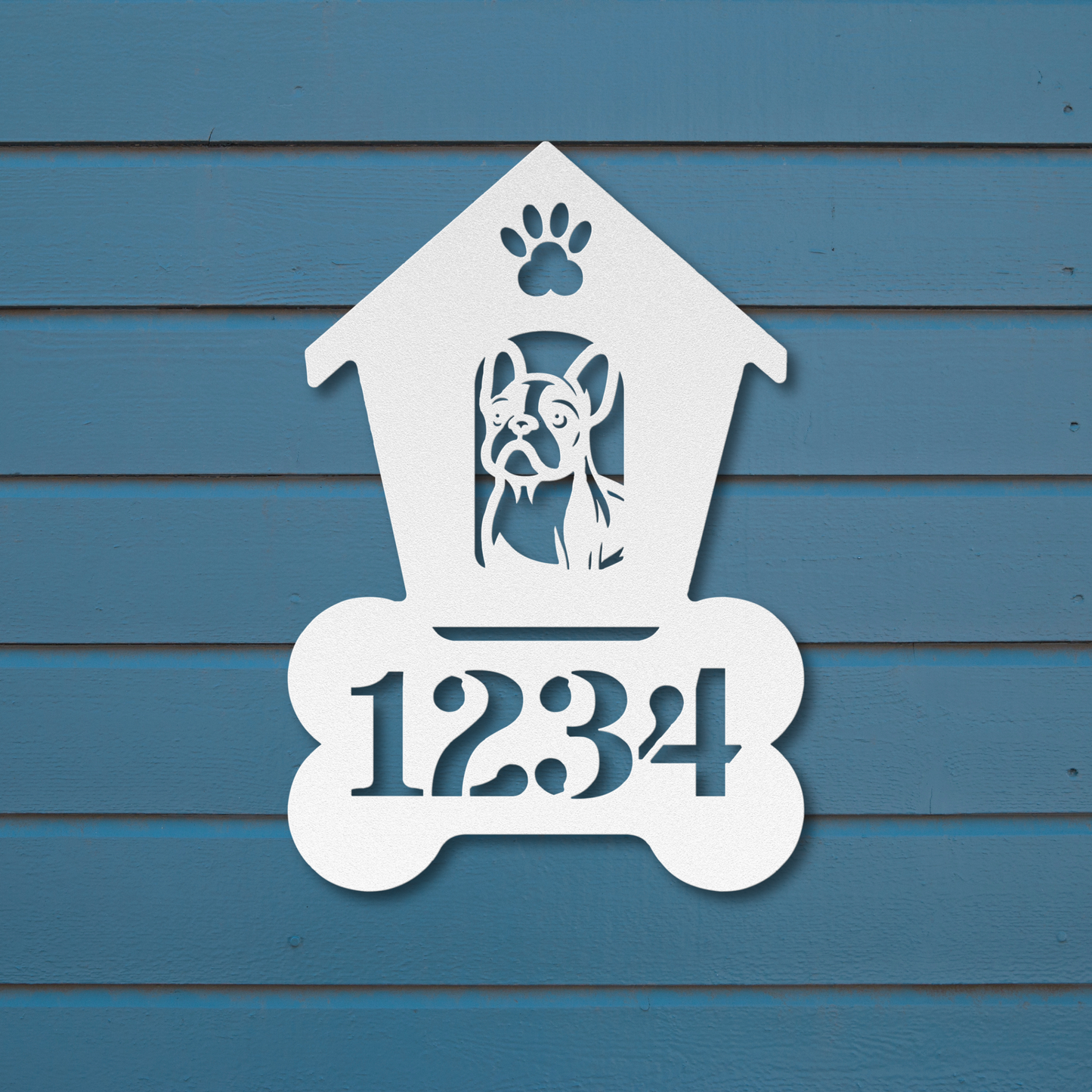French Bulldog Dog House Number Sign: A Tail-Wagging Touch