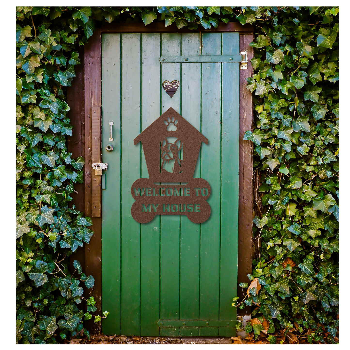 French Bulldog Welcome Dog House Metal Sign: A Warm Greeting for Your Home