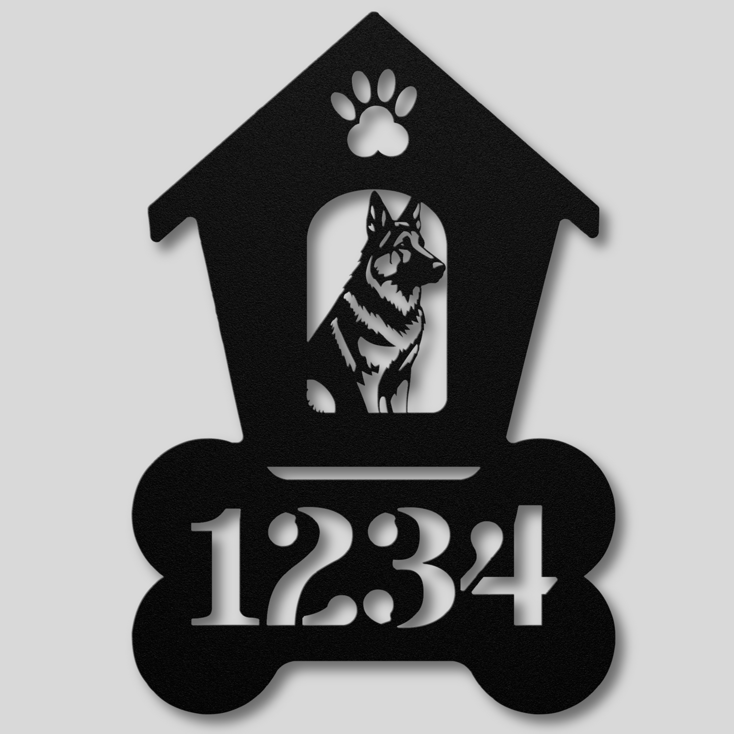 German Shepherd Dog House Number Metal Sign: A Tail-Wagging Touch