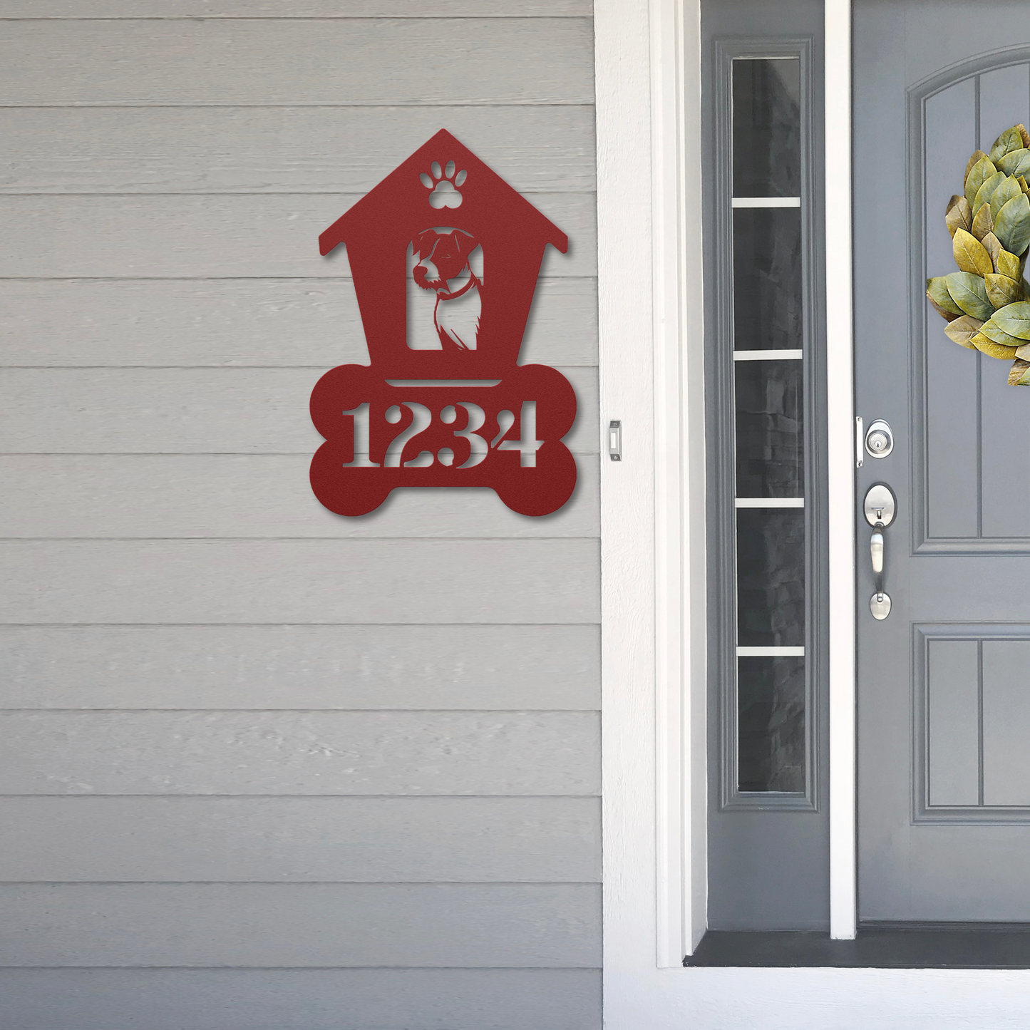 Jack Russell Dog House Number Metal Sign: A Tail-Wagging Touch