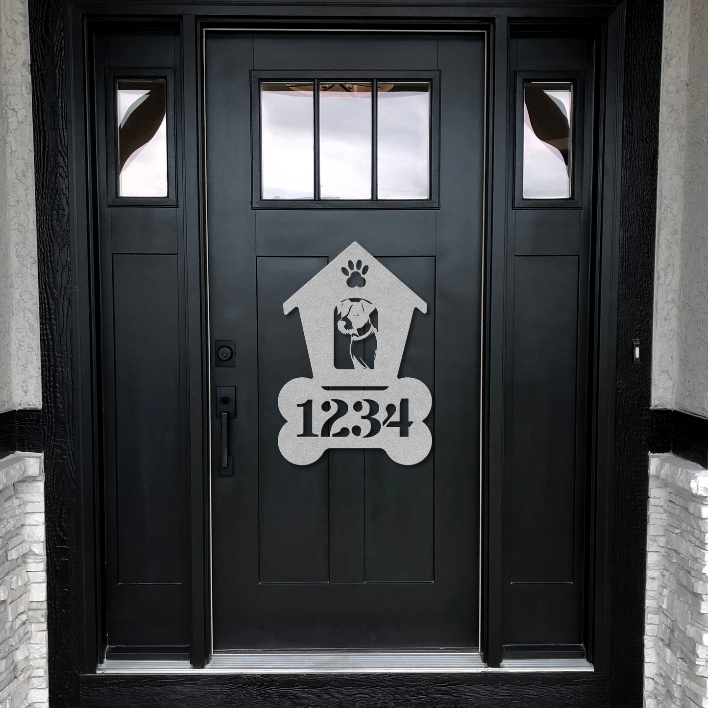 Jack Russell Dog House Number Metal Sign: A Tail-Wagging Touch